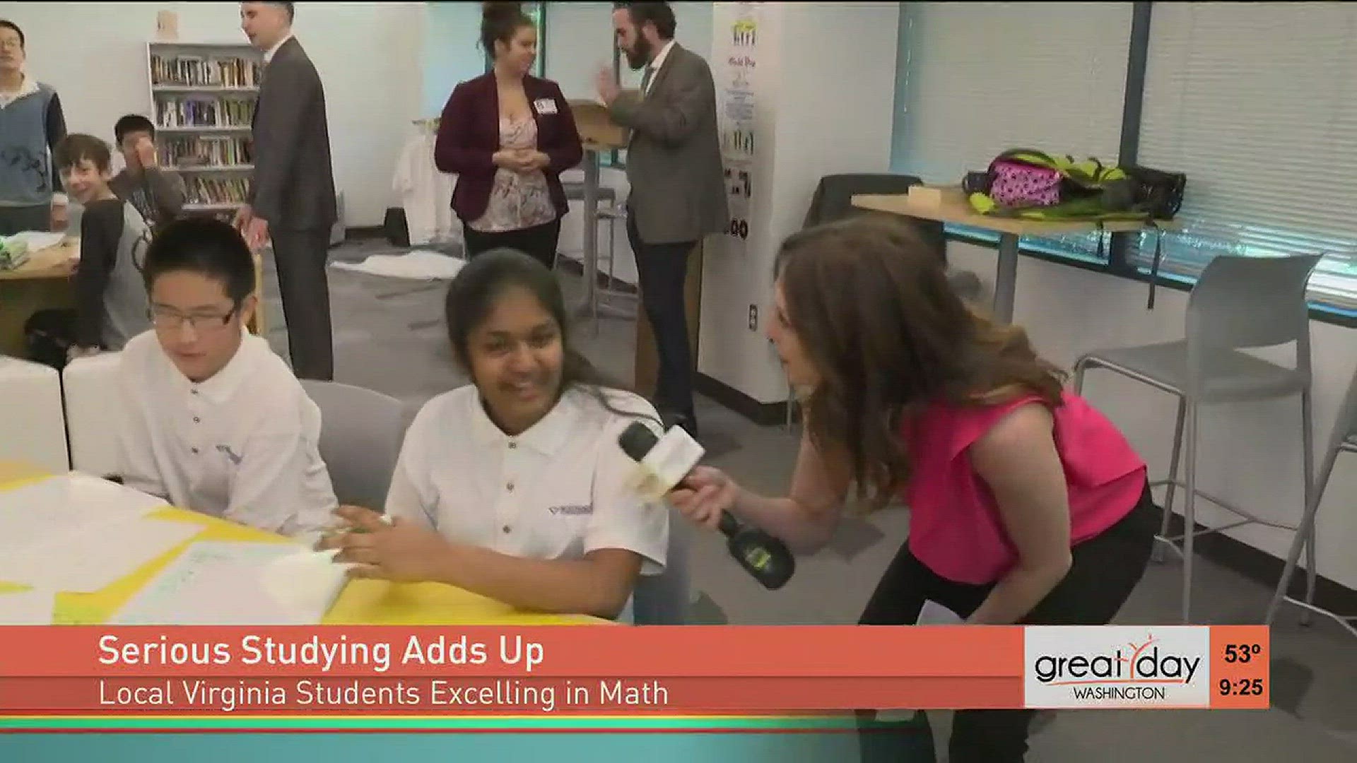Meaghan chats with one of the MATHCOUNTS biggest competitors, 7th grader Pravilka Putalapattu about her excitement about the competition.