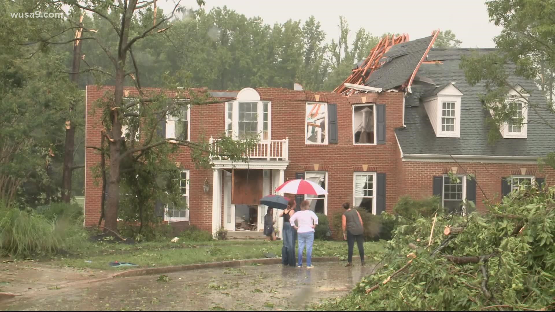 Wind blows the roof off Maryland home after tornado touches down