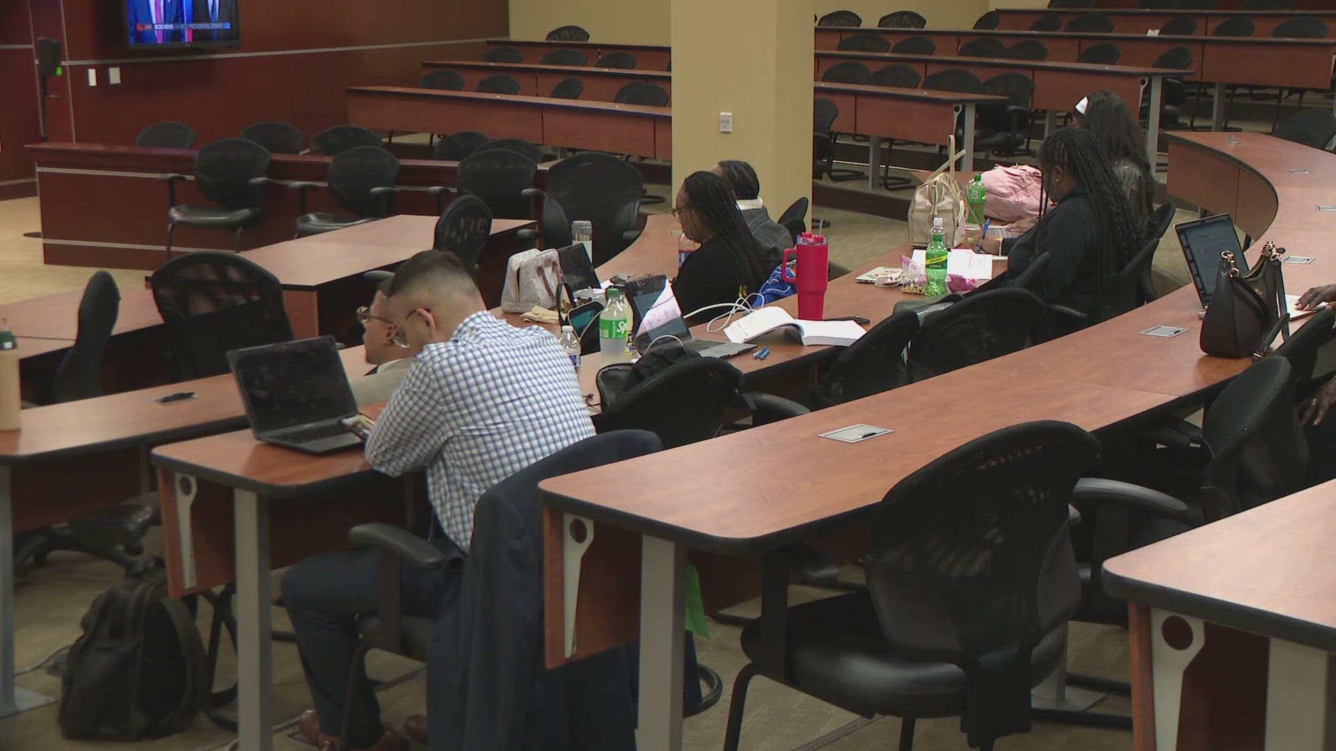 Students from both sides of the aisle met to watch tonight's debate together. They talked about why they are paying attention to this election.