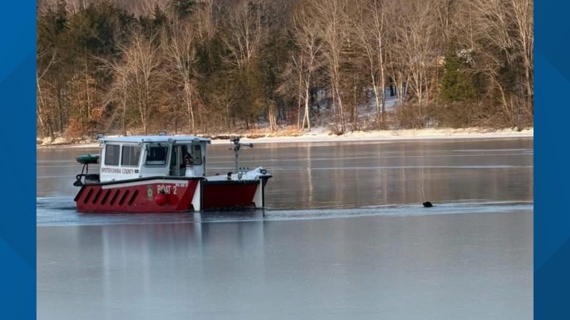 Rottweiler, lab rescued from frozen Spotsylvania lake