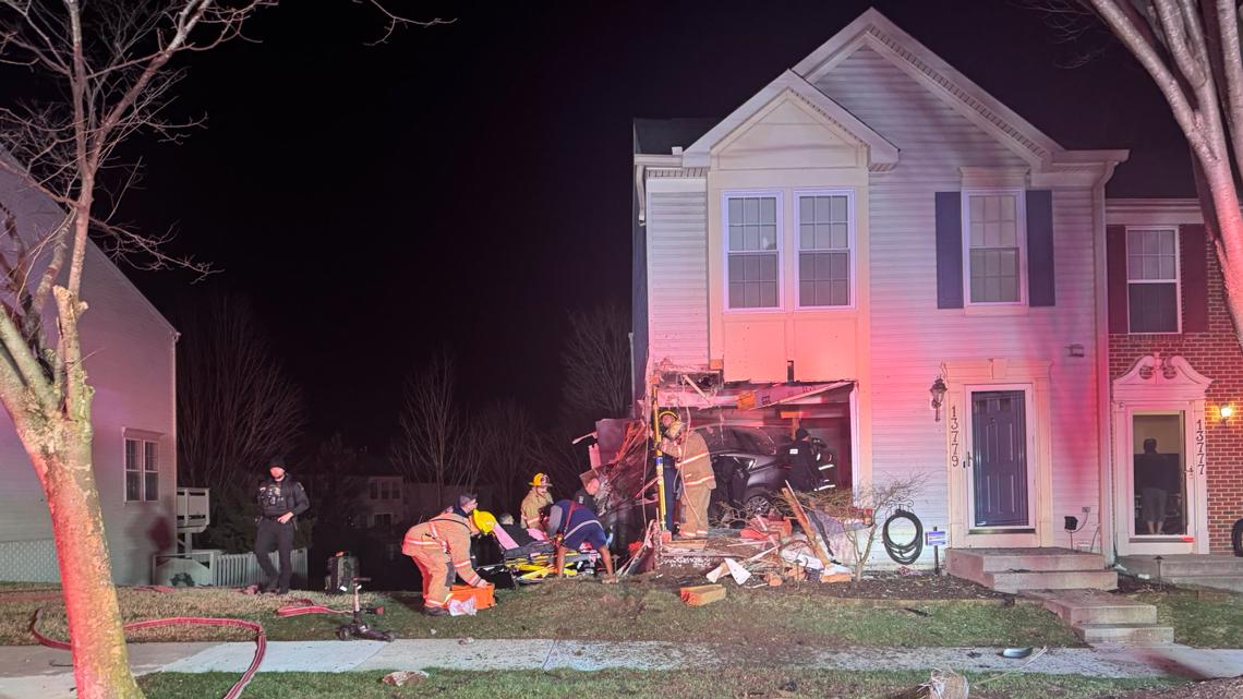 Car slams into Germantown home, 2 hurt