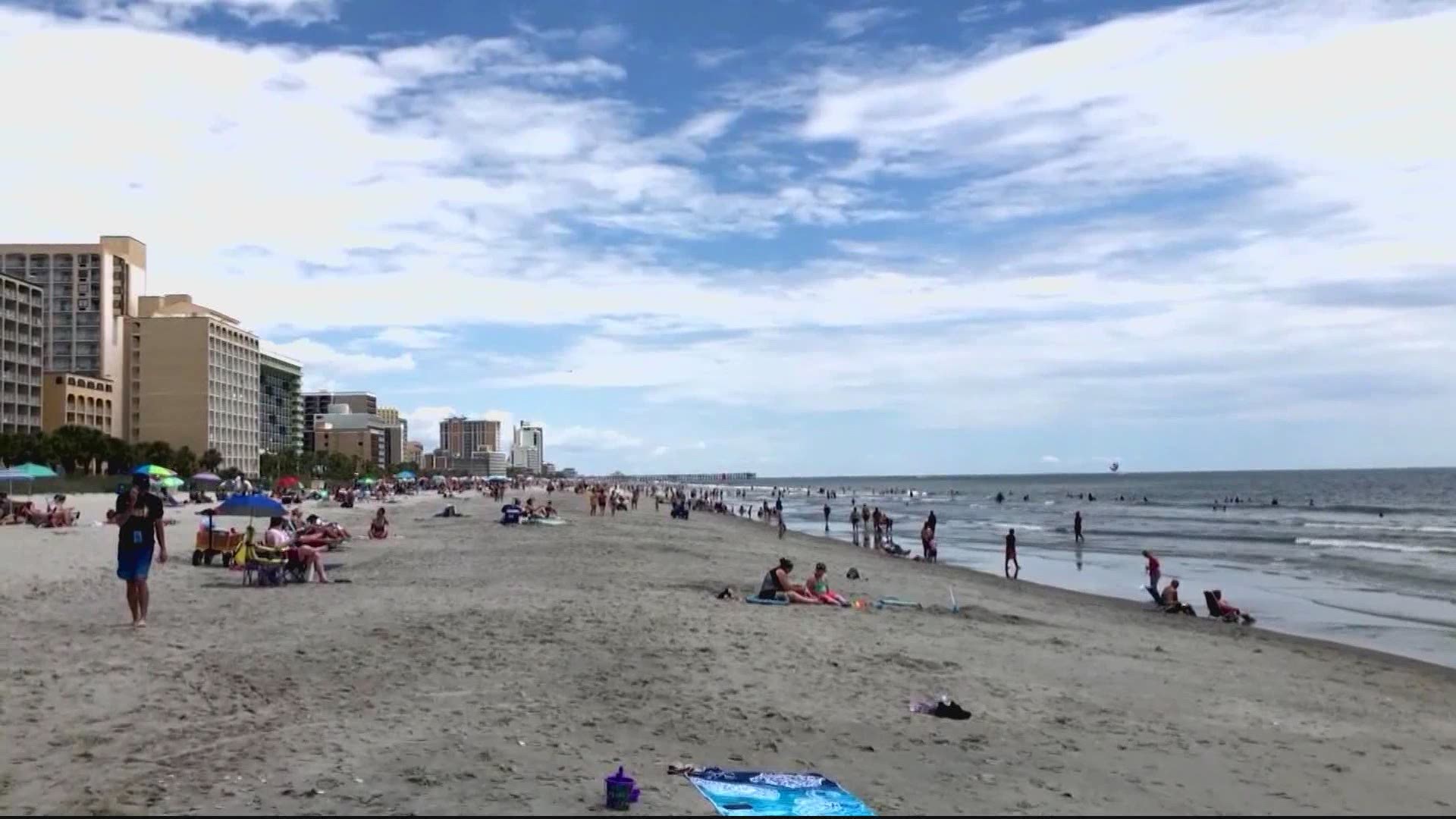 Some beaches across the country reported large crowds over the long weekend.