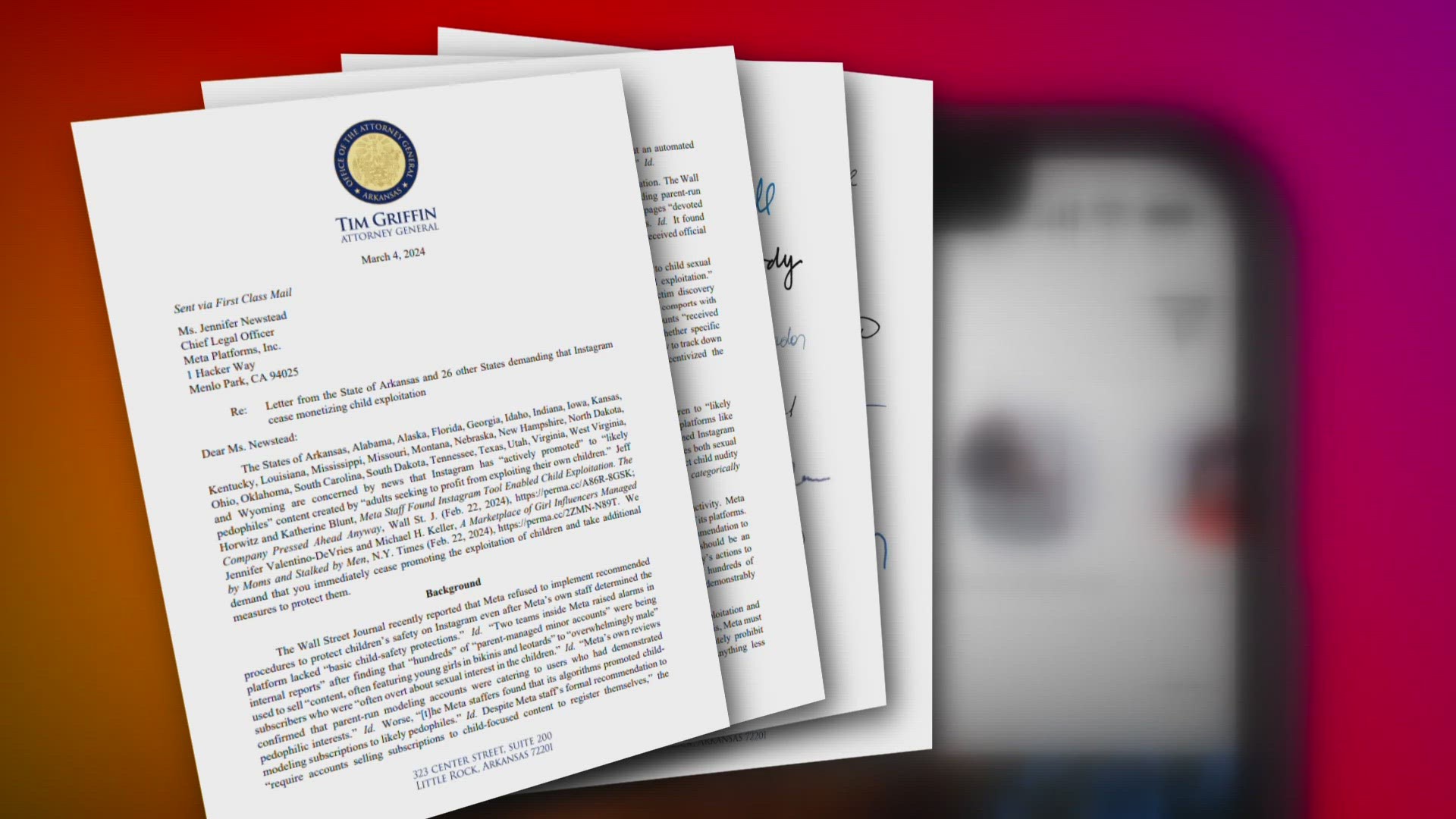 The letter has been signed by attorneys general from 27 different states.