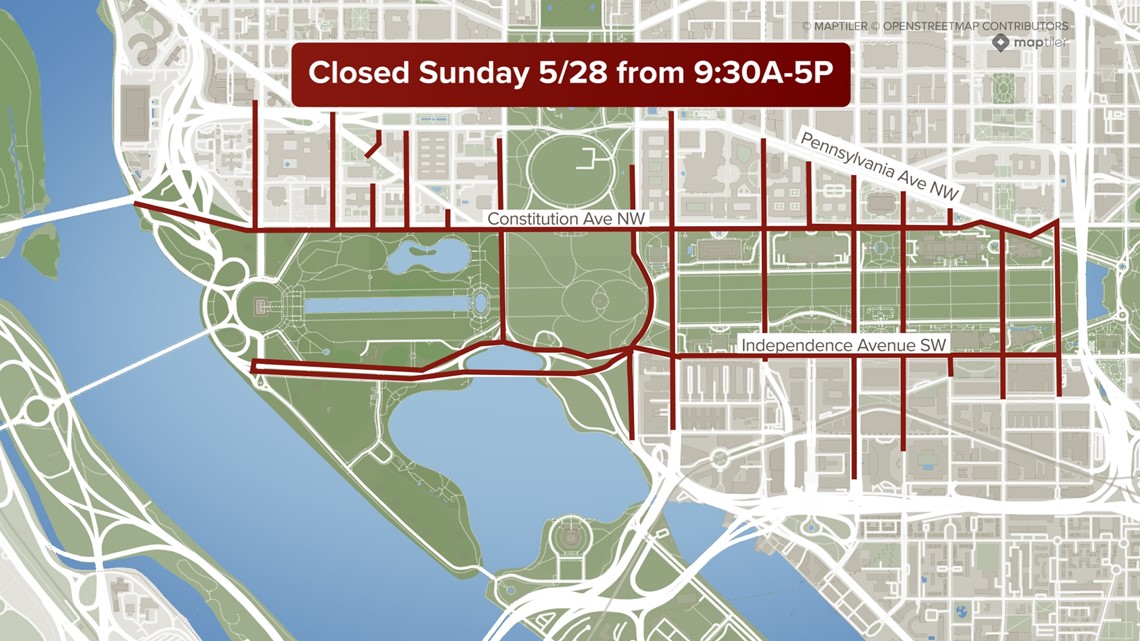 Road closures in DC for Memorial Day festivities Sunday wusa9