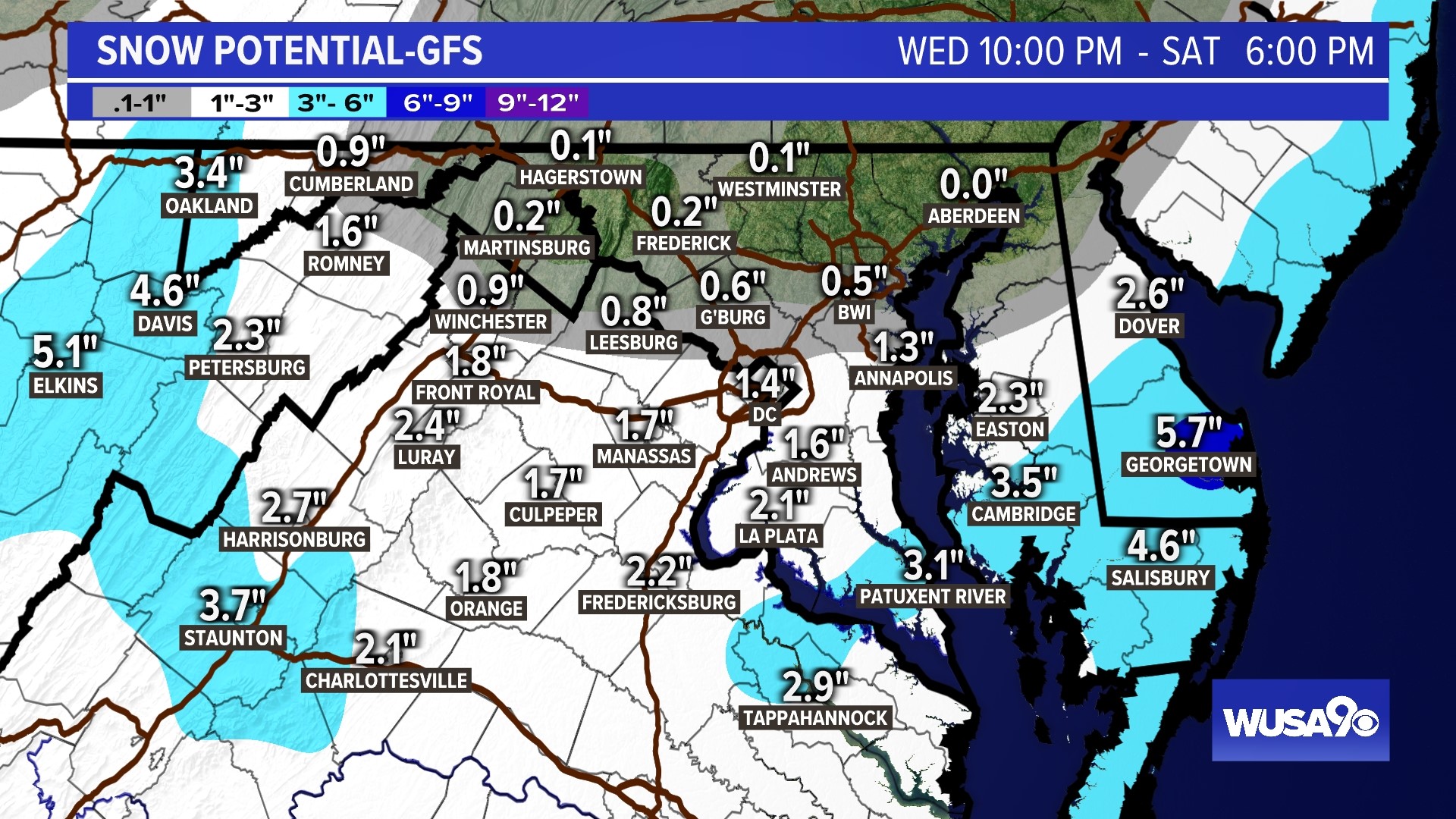 Models are trending towards a more easterly track and therefore less snow for the DMV.