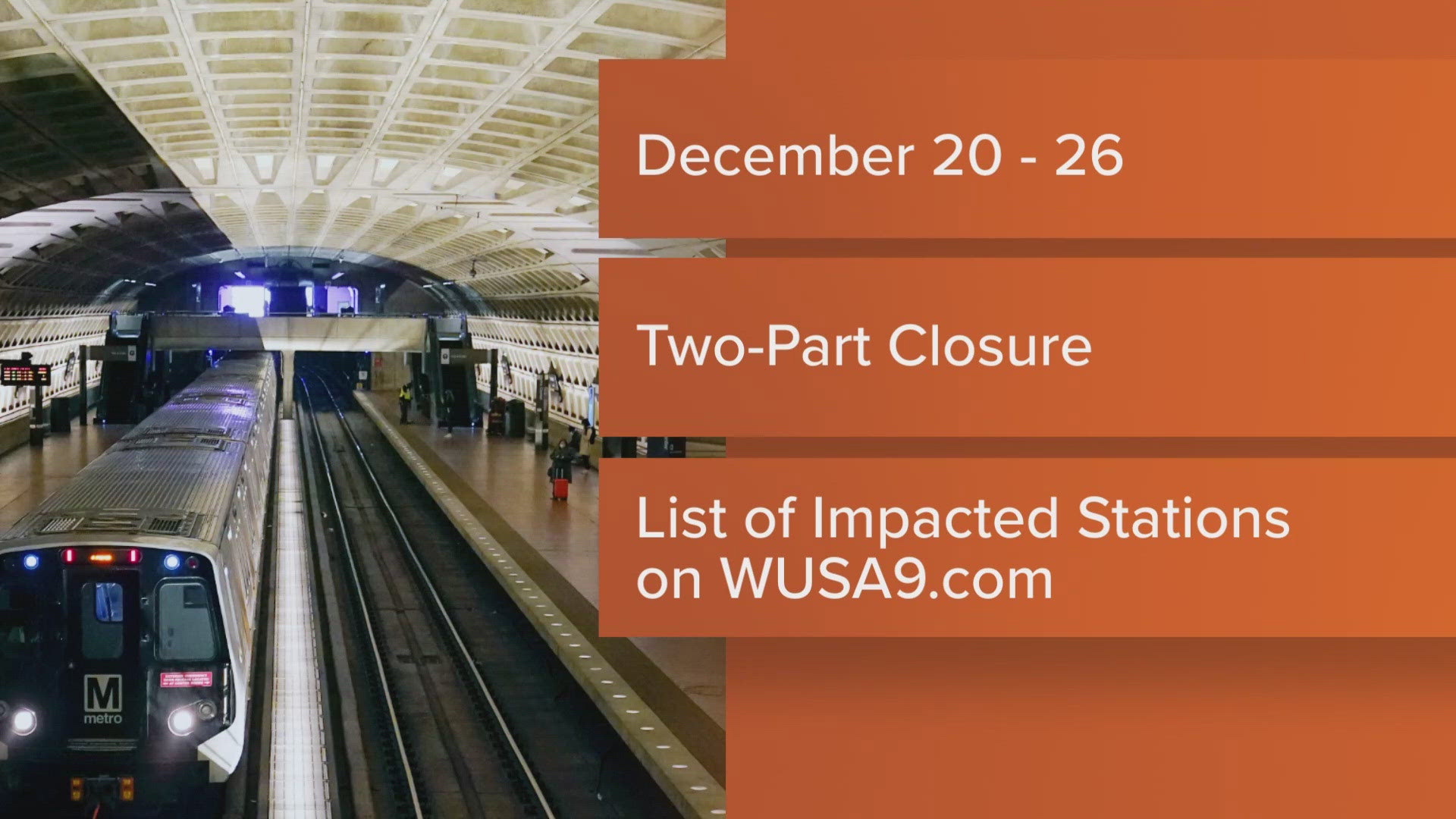 While stations are closed, WMATA will offer free shuttle buses at the stations to replace train service.