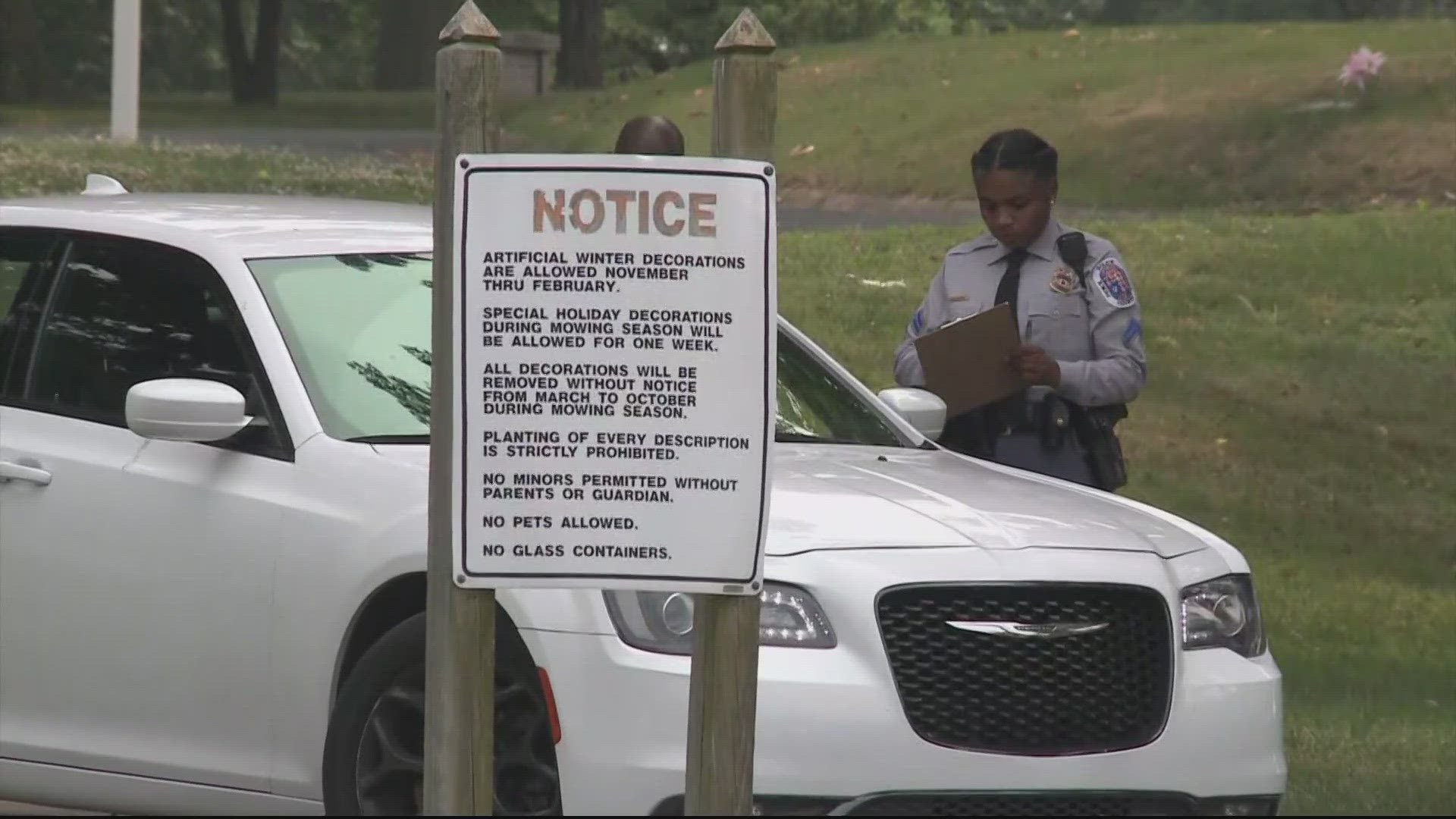 Police are investigating a deadly shooting at a cemetery at the same time as a funeral for a 10-year-old D.C. murder victim in Suitland on Tuesday afternoon.