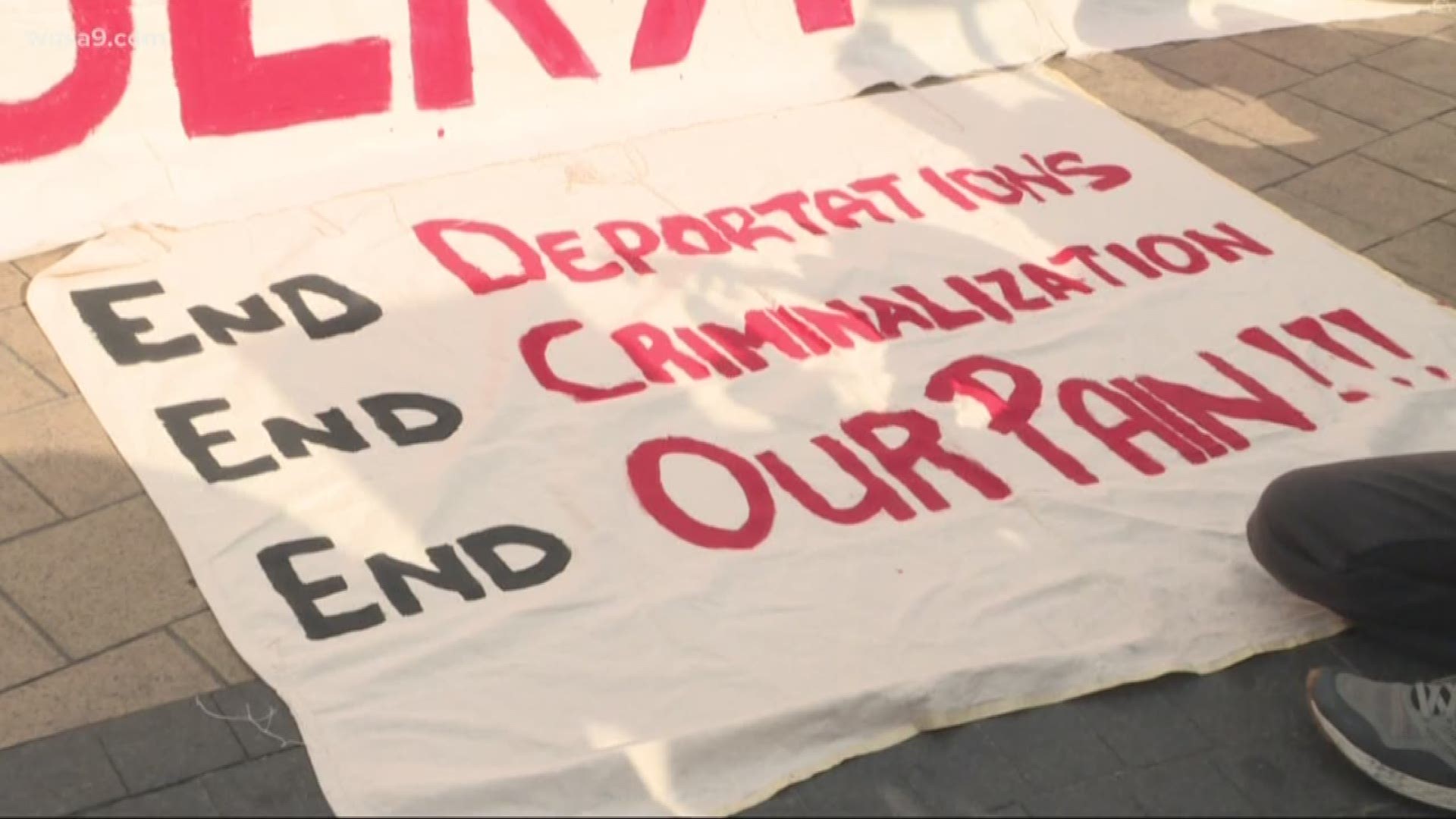 Sanctuary DMV organized the protest a week after the group says ICE detained two people in that neighborhood.