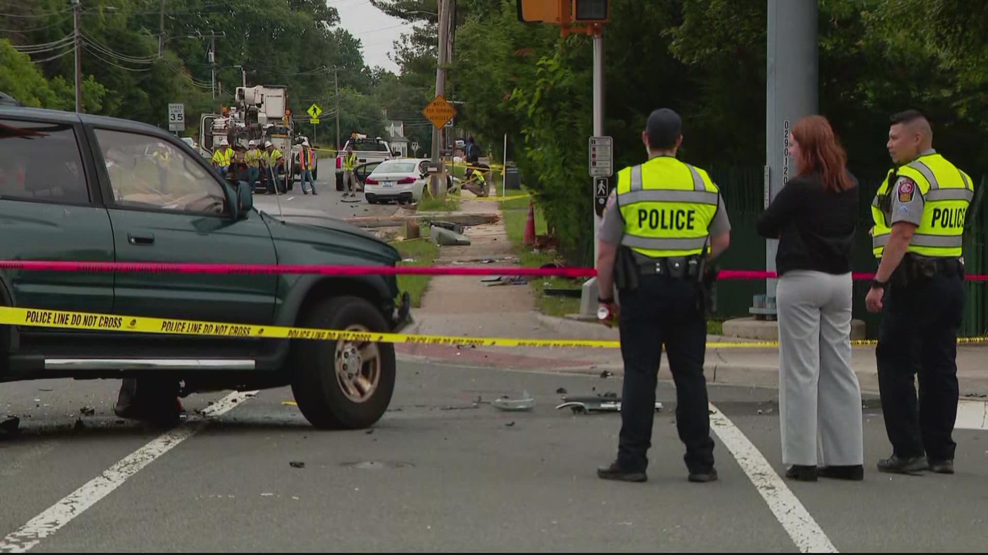 Two of three pedestrians hit while crossing the street died and a third has life-threatening injuries.