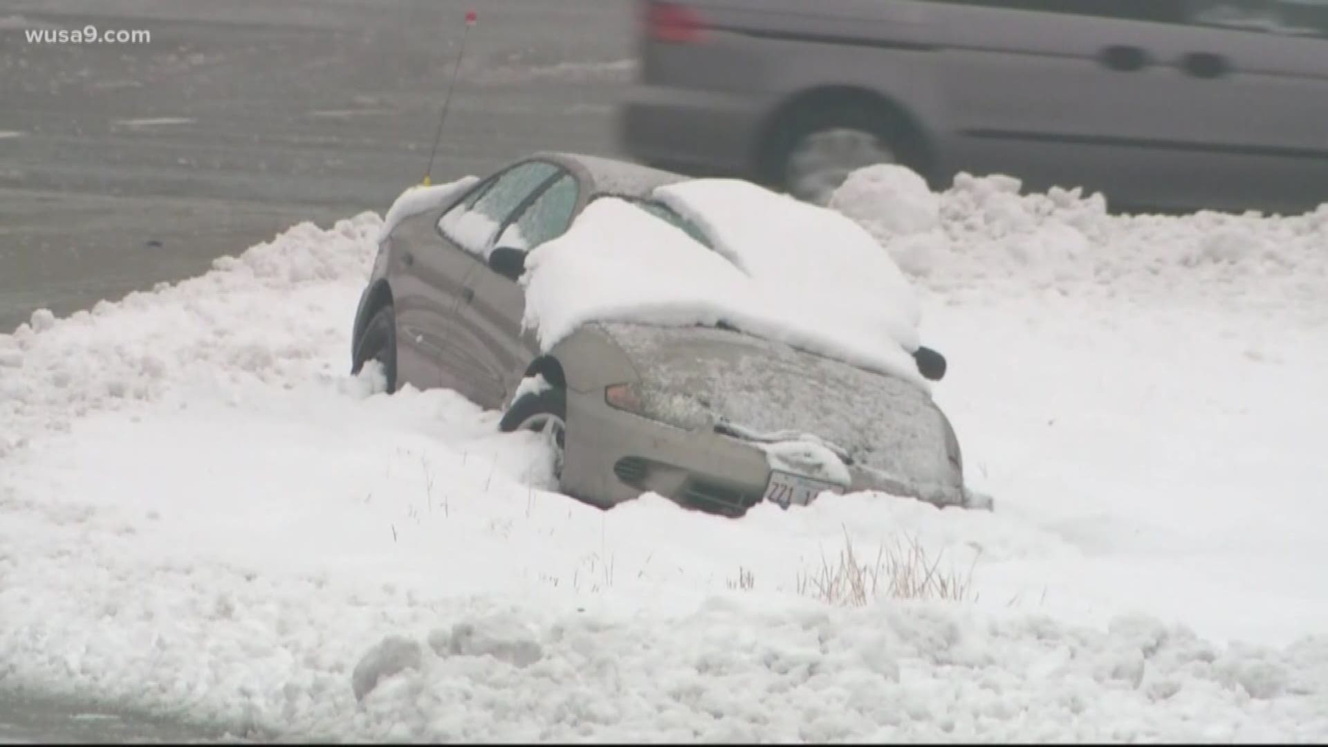 Drivers in the DMV are not required by law to clear snow from the top of their cars.