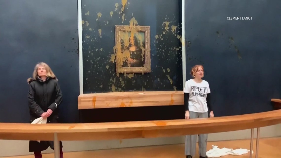 Climate activists hurl soup at Mona Lisa in France | wusa9.com