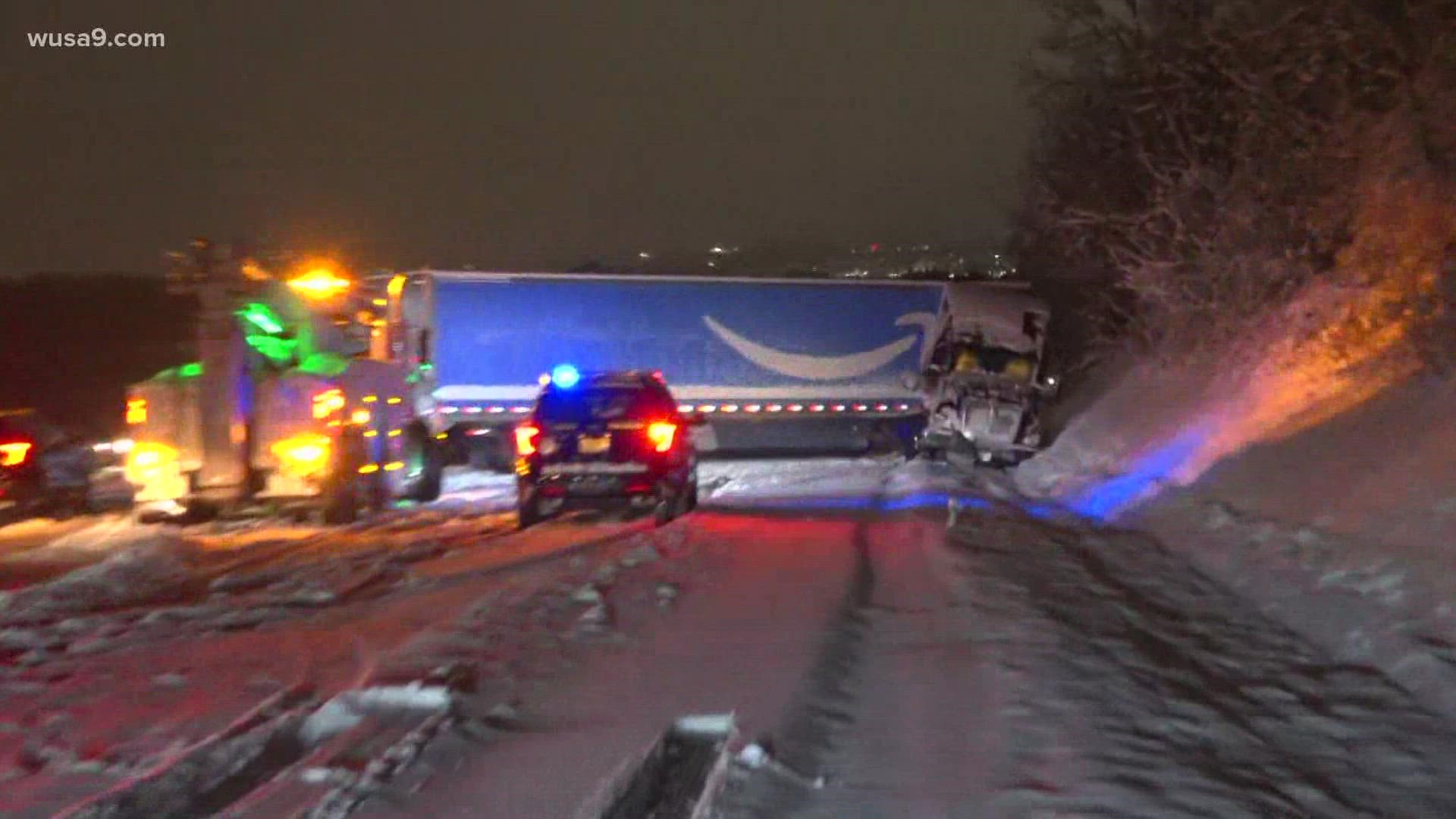 Crashes in the northbound and southbound lanes were slowing traffic early Friday