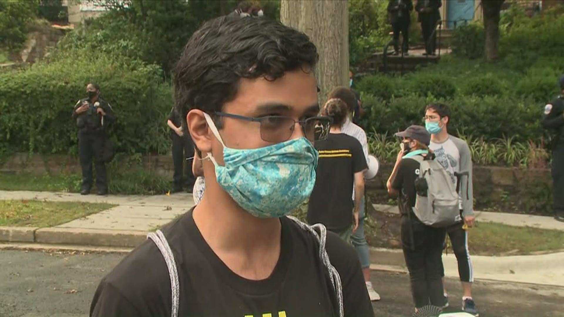 Dozens of demonstrators were outside Mayor Muriel Bowser's home demanding that she defund the police.