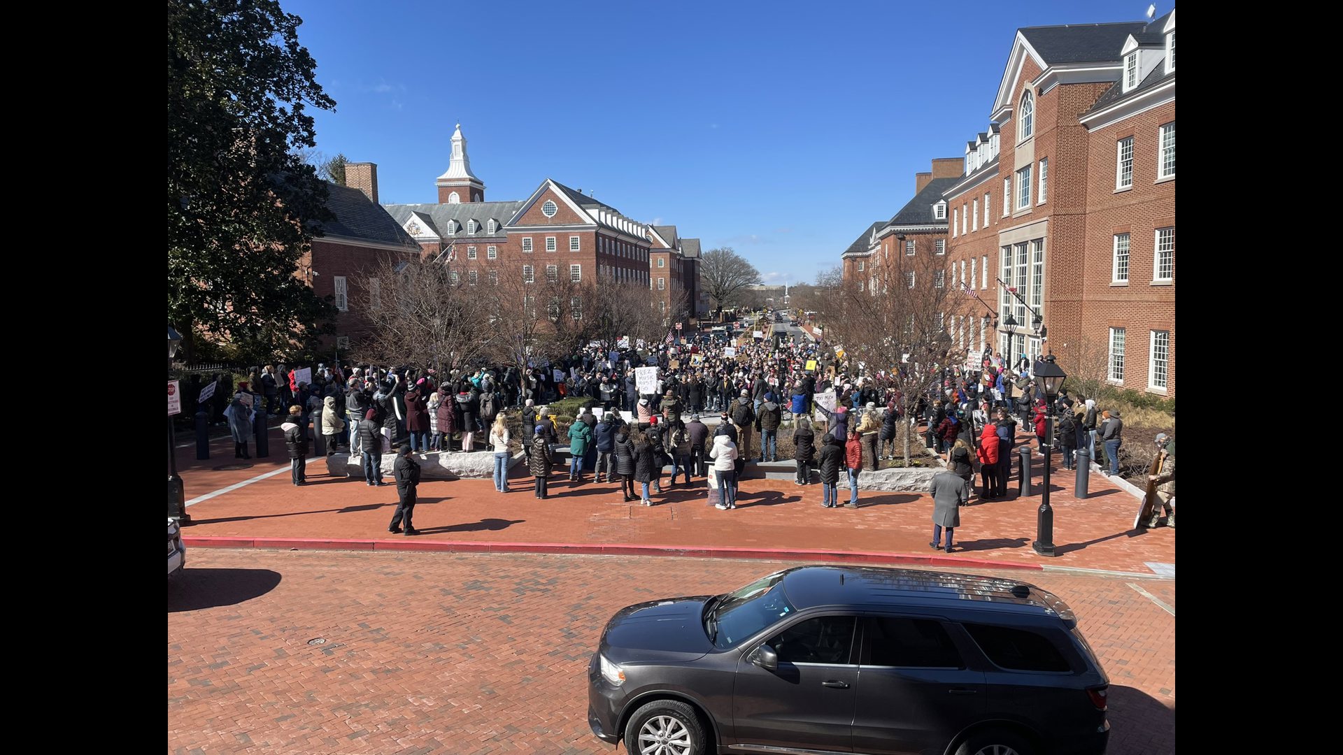 Protests happening in DC against Trump, project 2025 on Presidents' Day