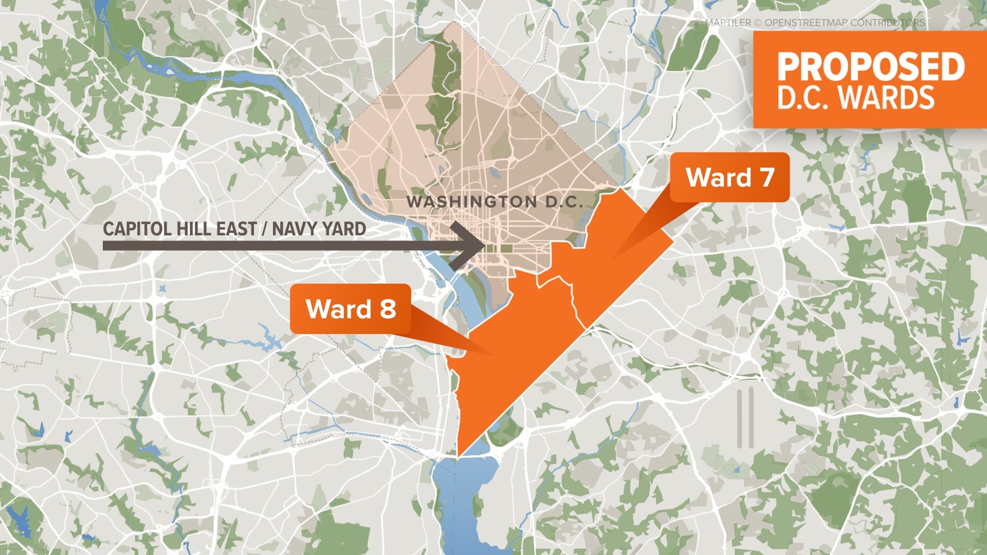 DC's council advances proposal to align parts of Capitol Hill and the Navy Yard with Wards East of Anacostia River.