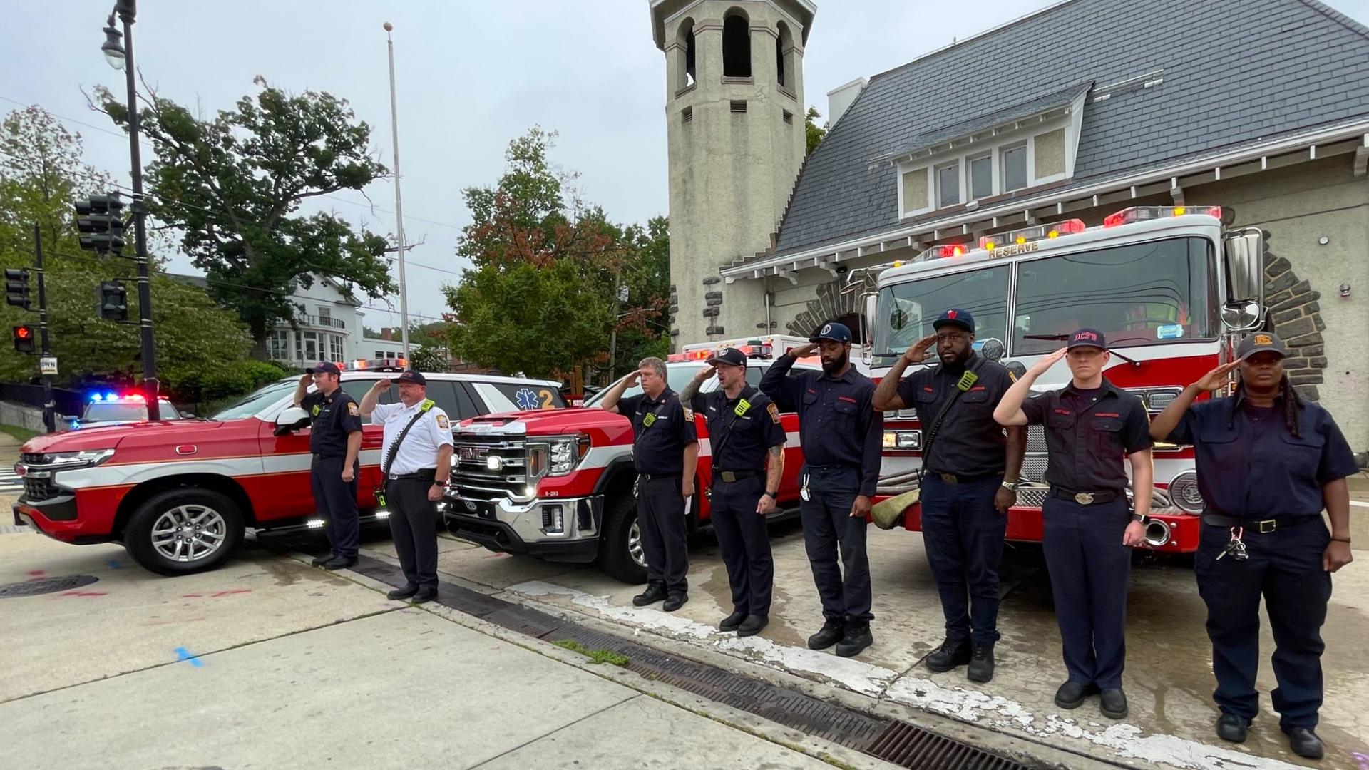 Investigator Wayne David's funeral procession. Courtesy D.C. Fire EMS.