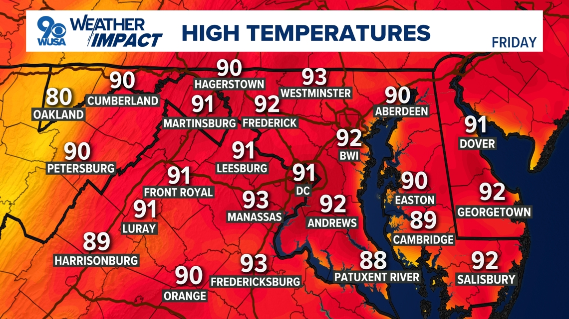DC Forecast | Temperatures back in the 90s through the weekend