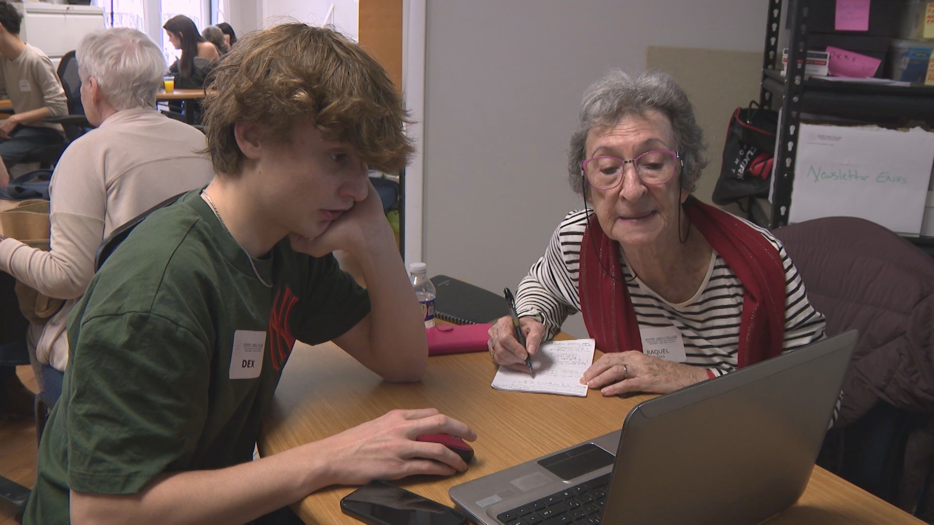 Students from Washington International School volunteered to help Dupont Circle Village seniors with technology problems.