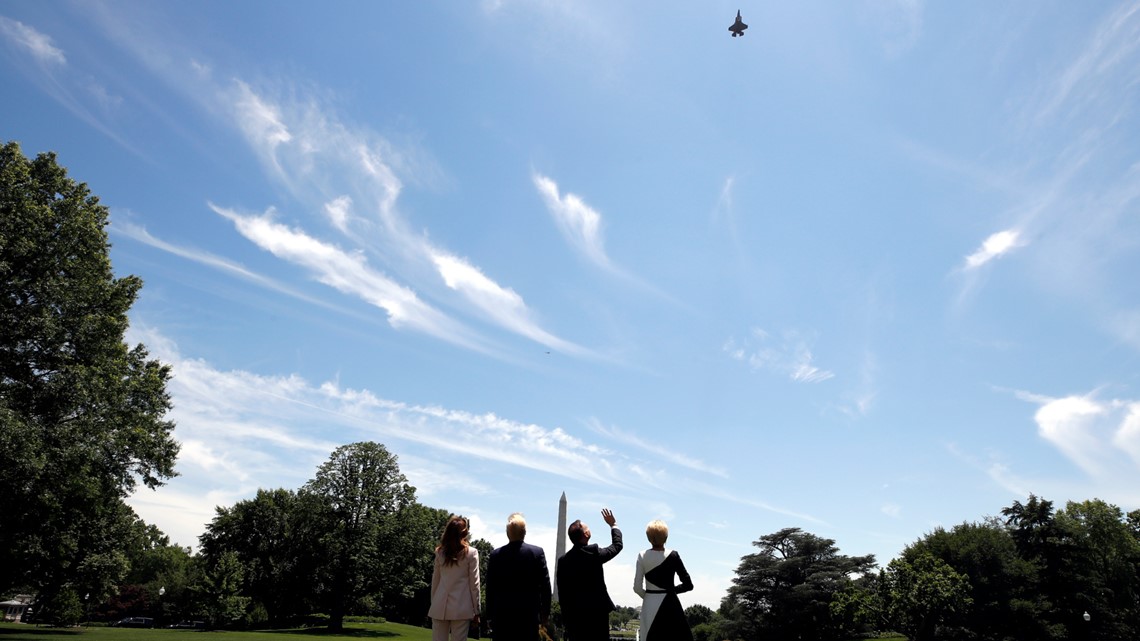 F-35 flyover for Trump and Polish president surprises DC workers ...