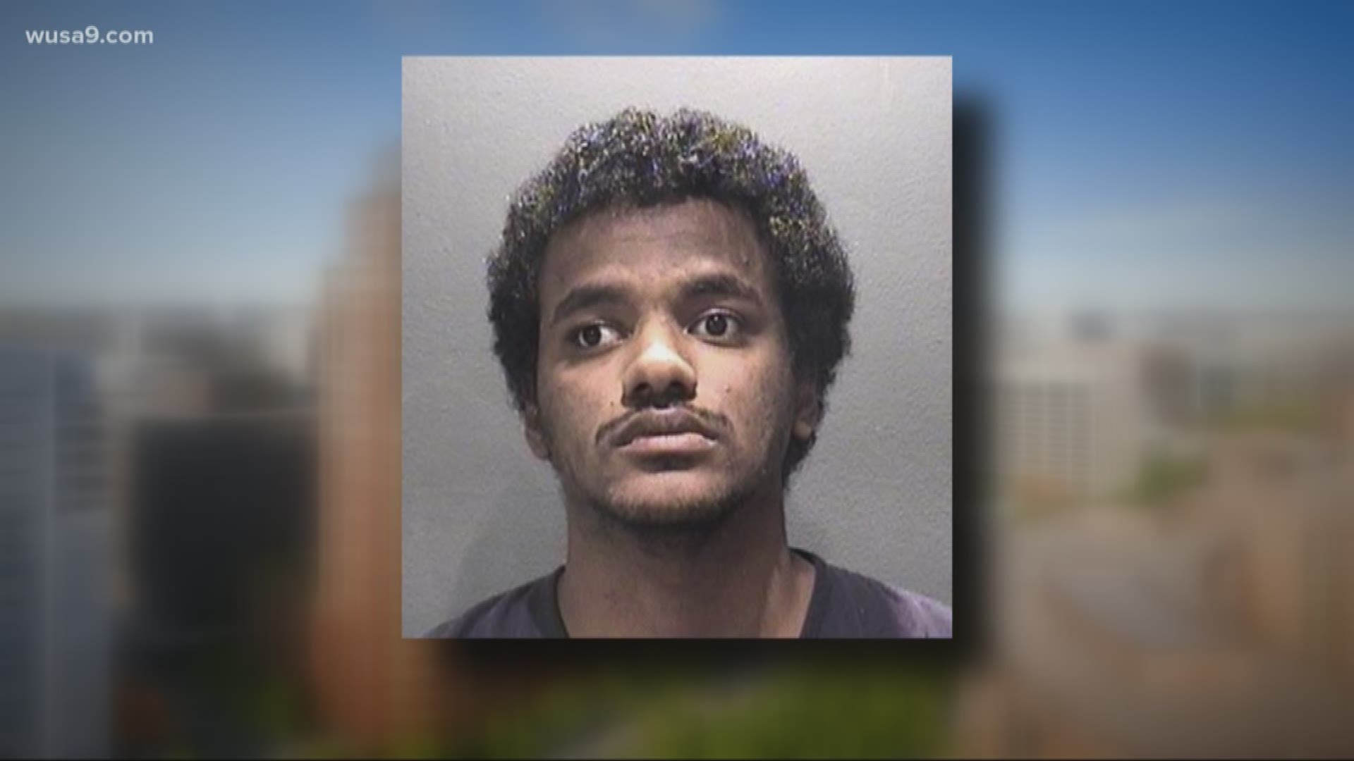 An Arlington man is accused of killing his mother who fell from an upper floor of a hotel in Crystal City.