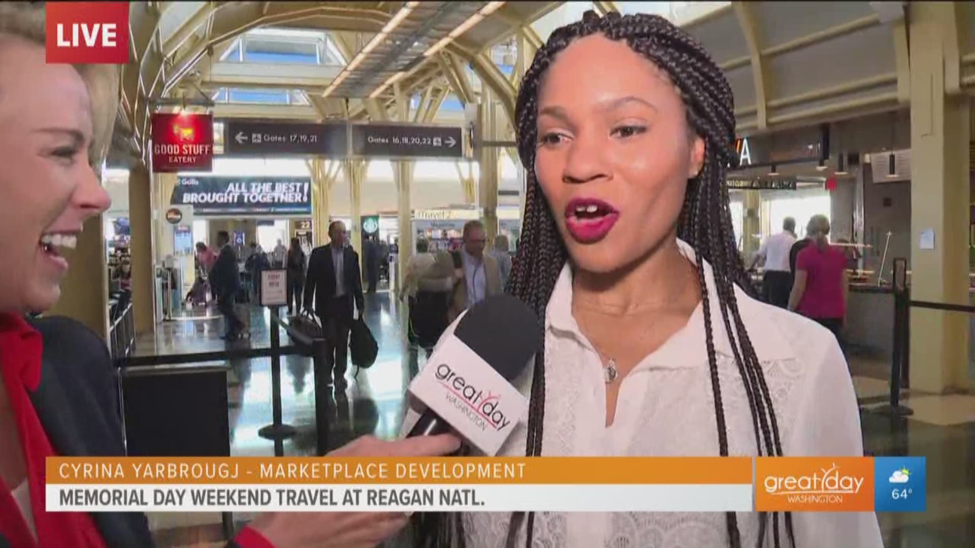 Andi gets the low down on the dining and spa options at Reagan National Airport so you can dine or get pampered while waiting for your flight.