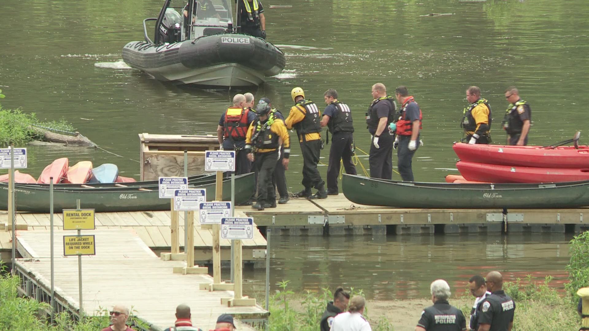 DC Fire & EMS pulled a man's body out of the water near Fletcher's Boathouse.