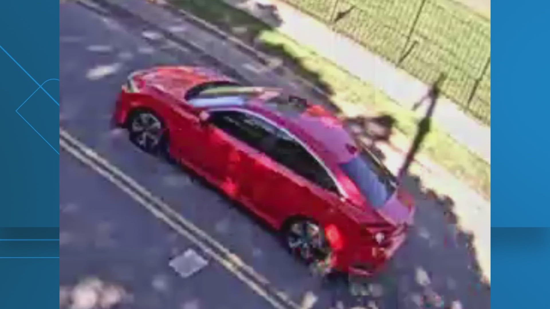 DC Police are searching for a red four-door Honda seen driving away from the shooting on MLK Jr. Ave, SW.