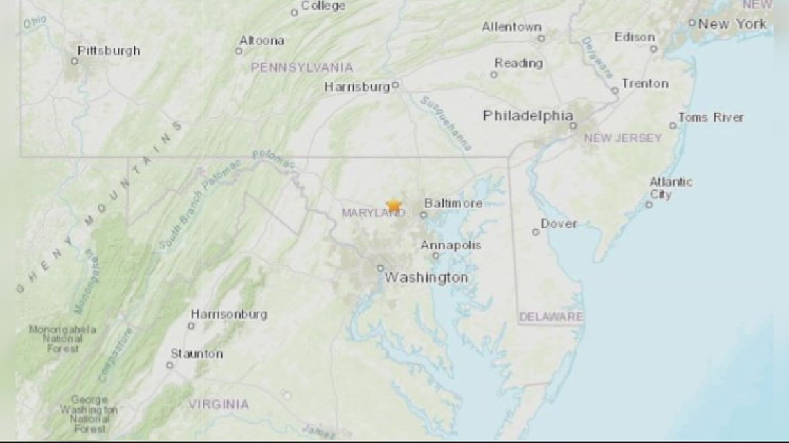 The Maryland earthquake has a magnitude of 2.0