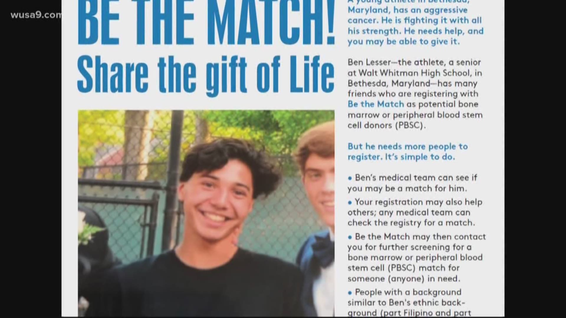 The Walt Whitman High School senior and track star was diagnosed with an aggressive form of Leukemia last month. He's been in an Intensive Care Unit ever since.
