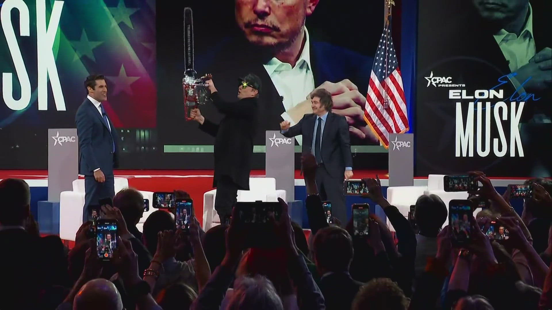 Elon Musk waves chainsaw and criticizes Democrats at CPAC | wusa9.com