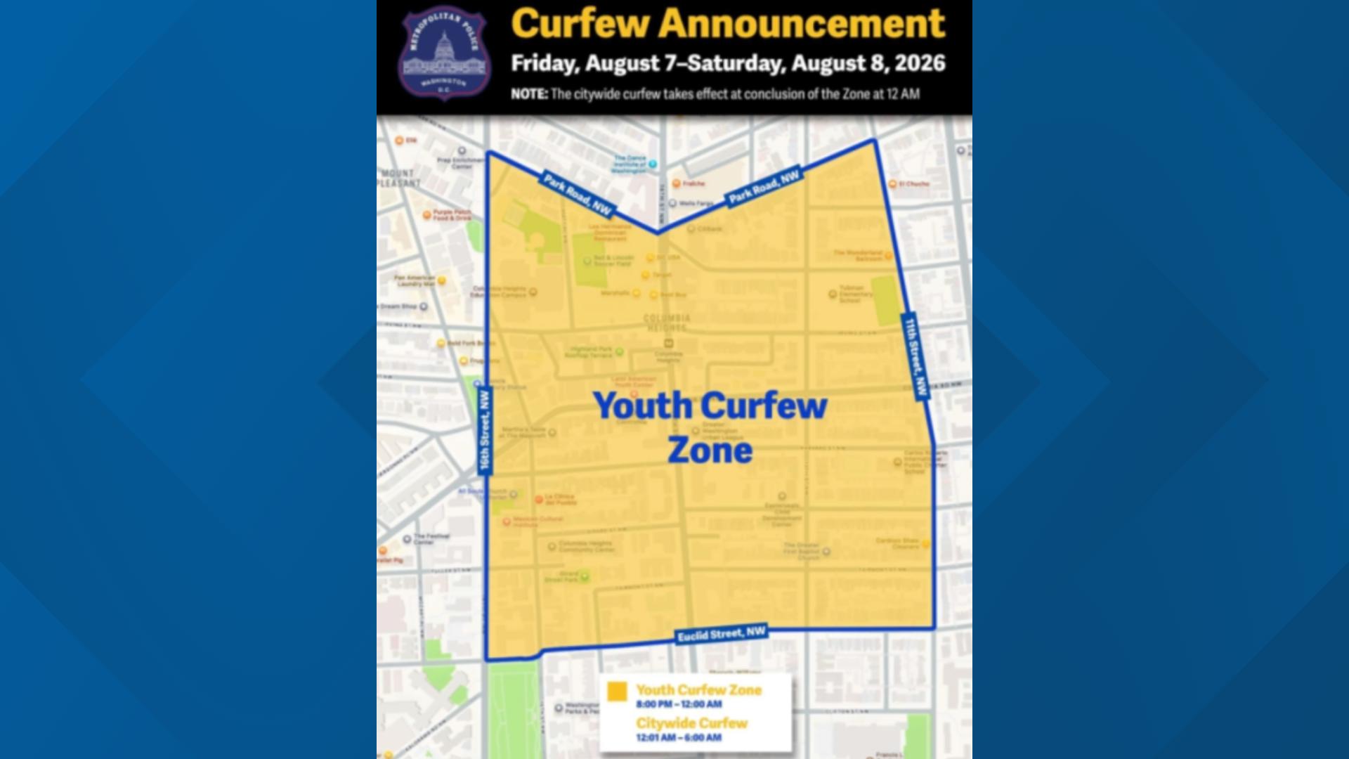 Juvenile Curfew Zone activated for Columbia Heights starting Friday