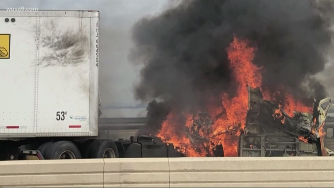 Bizarre, fiery crash kills man on Woodrow Wilson Bridge 