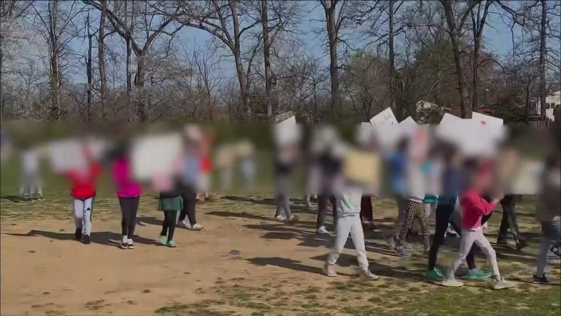 Students at Viers Mill Elementary staged a walk out Friday hoping to save some teacher positions.