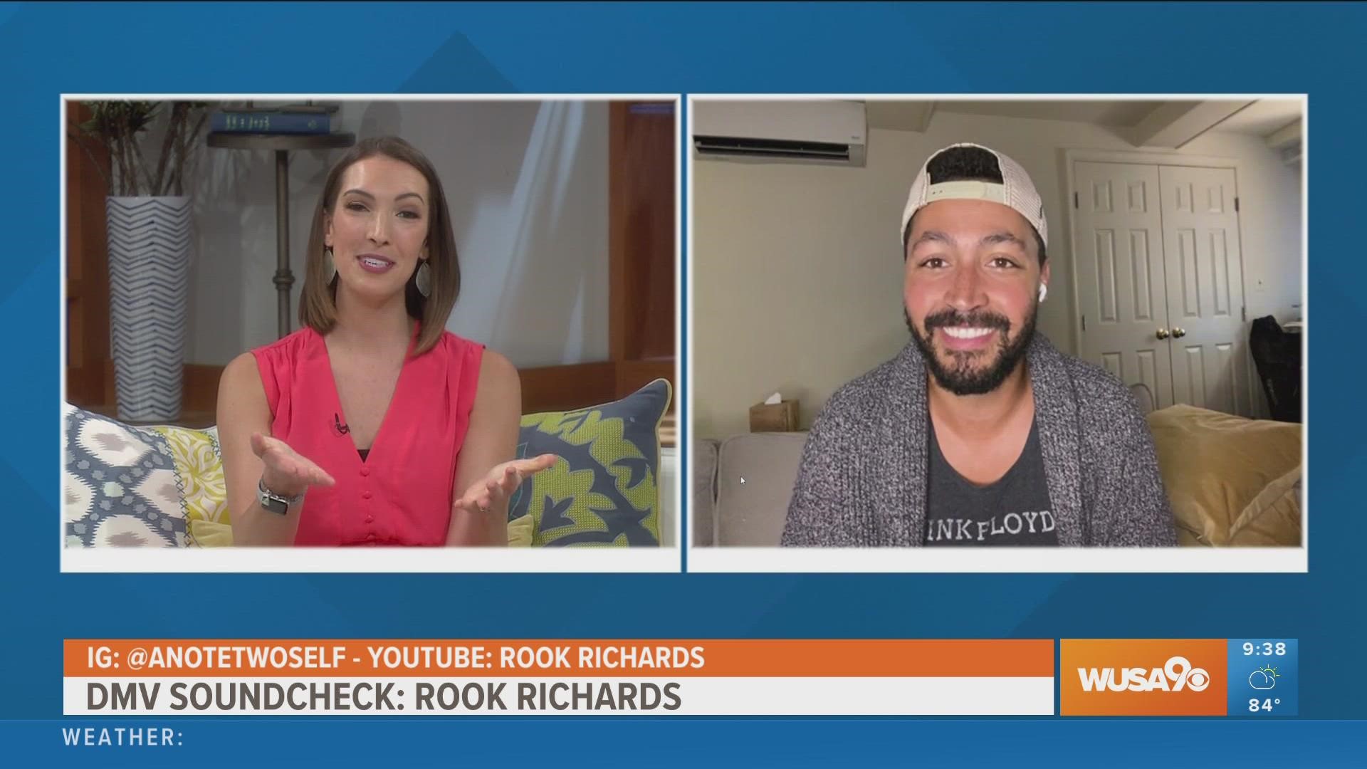 Ellen talks to singer/songwriter Rook Richards as he presents his single on the DMV Soundcheck.