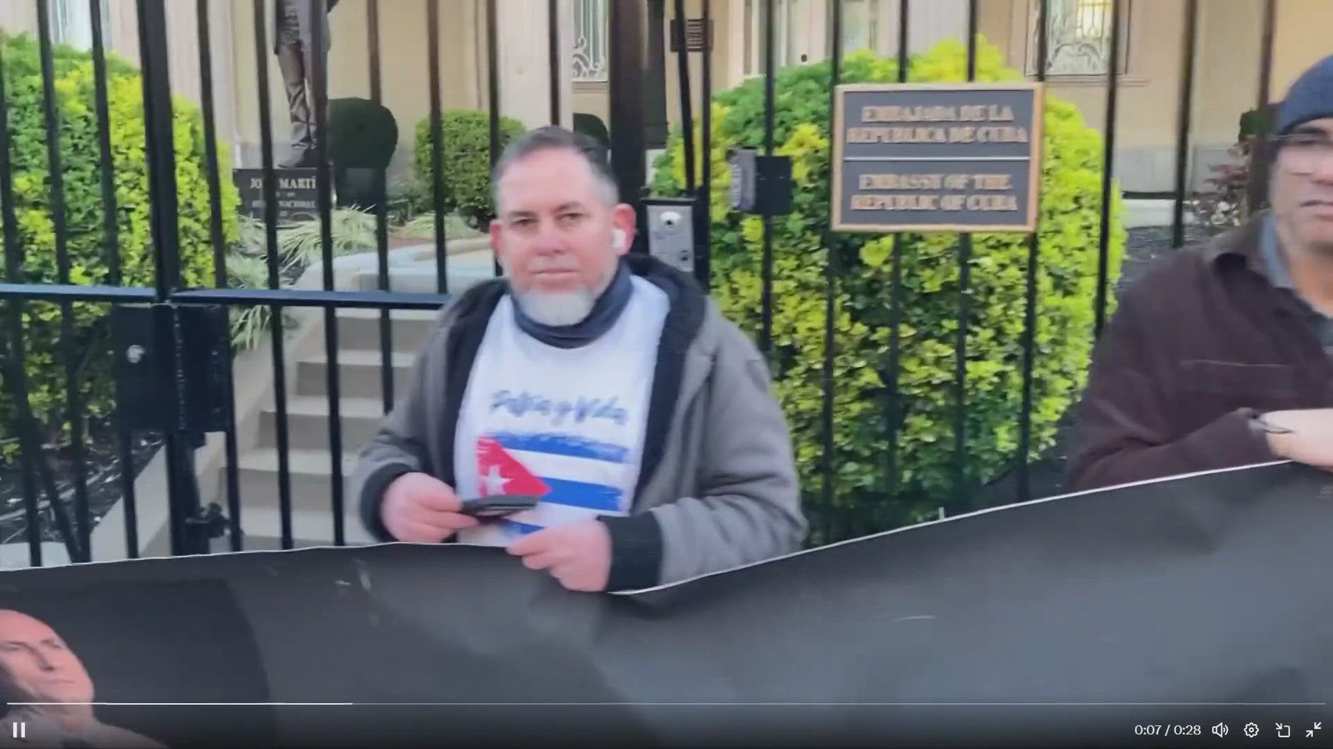 Some demonstrations have been held outside the Cuban Embassy in DC