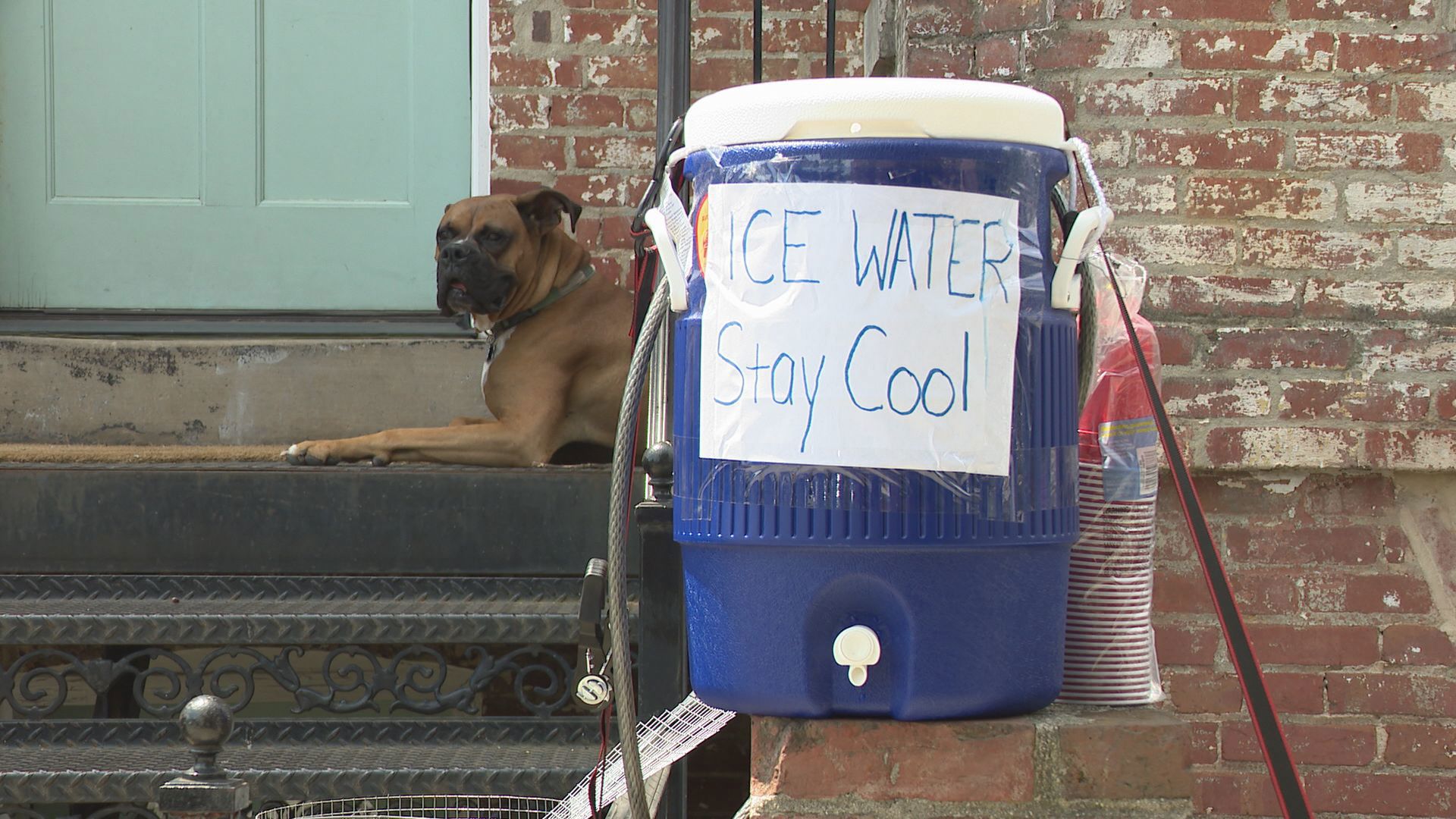 Residents turn to spray parks and pools to keep cool.