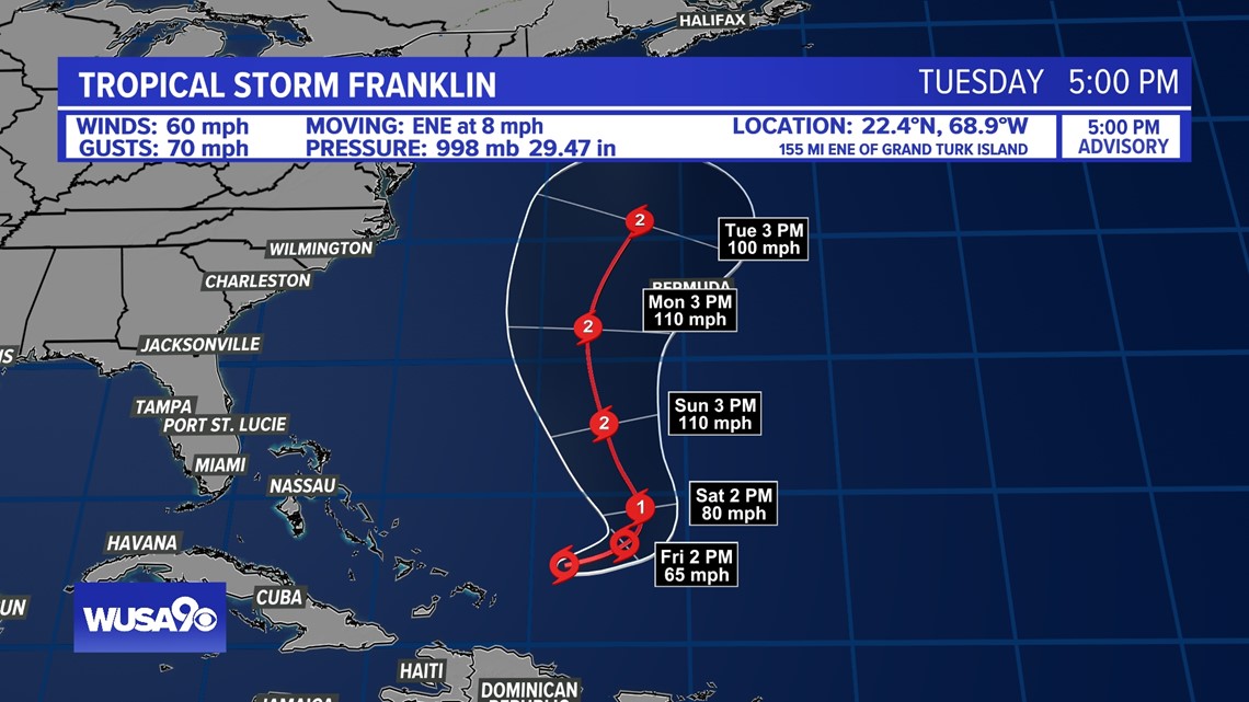 Tropical Storm Franklin makes landfall in the Dominican Republic