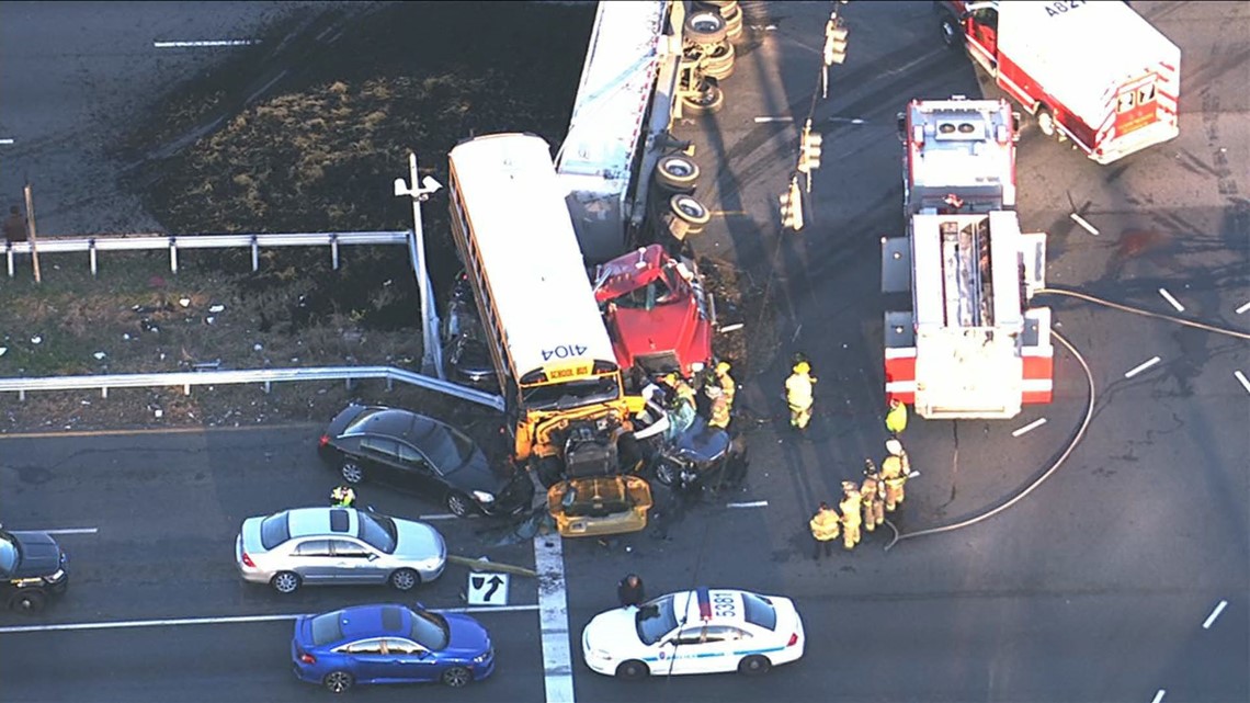1 dead, 6 injured including students after crash with school bus and ...
