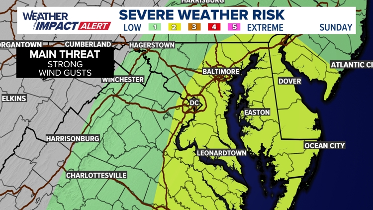 Severe storms Sunday with strong winds and heavy rain in DC | wusa9.com