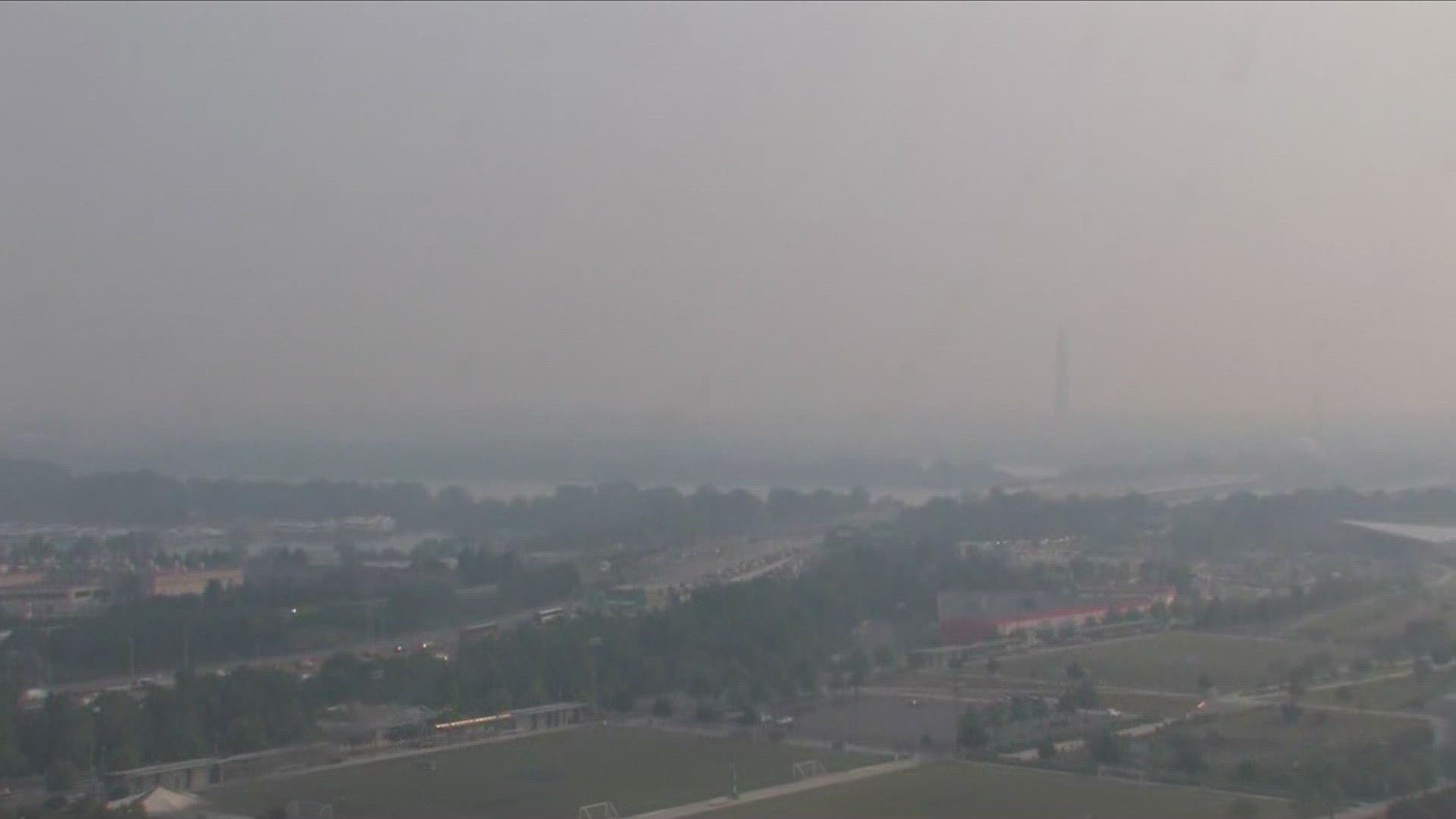 Smoke from Canadian wildfires in the DMV area.