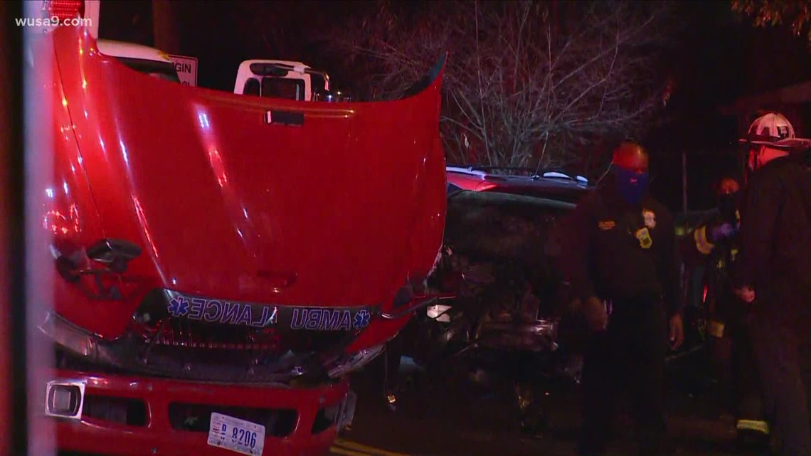 Washington DC EMS vehicle involved in crash Monday
