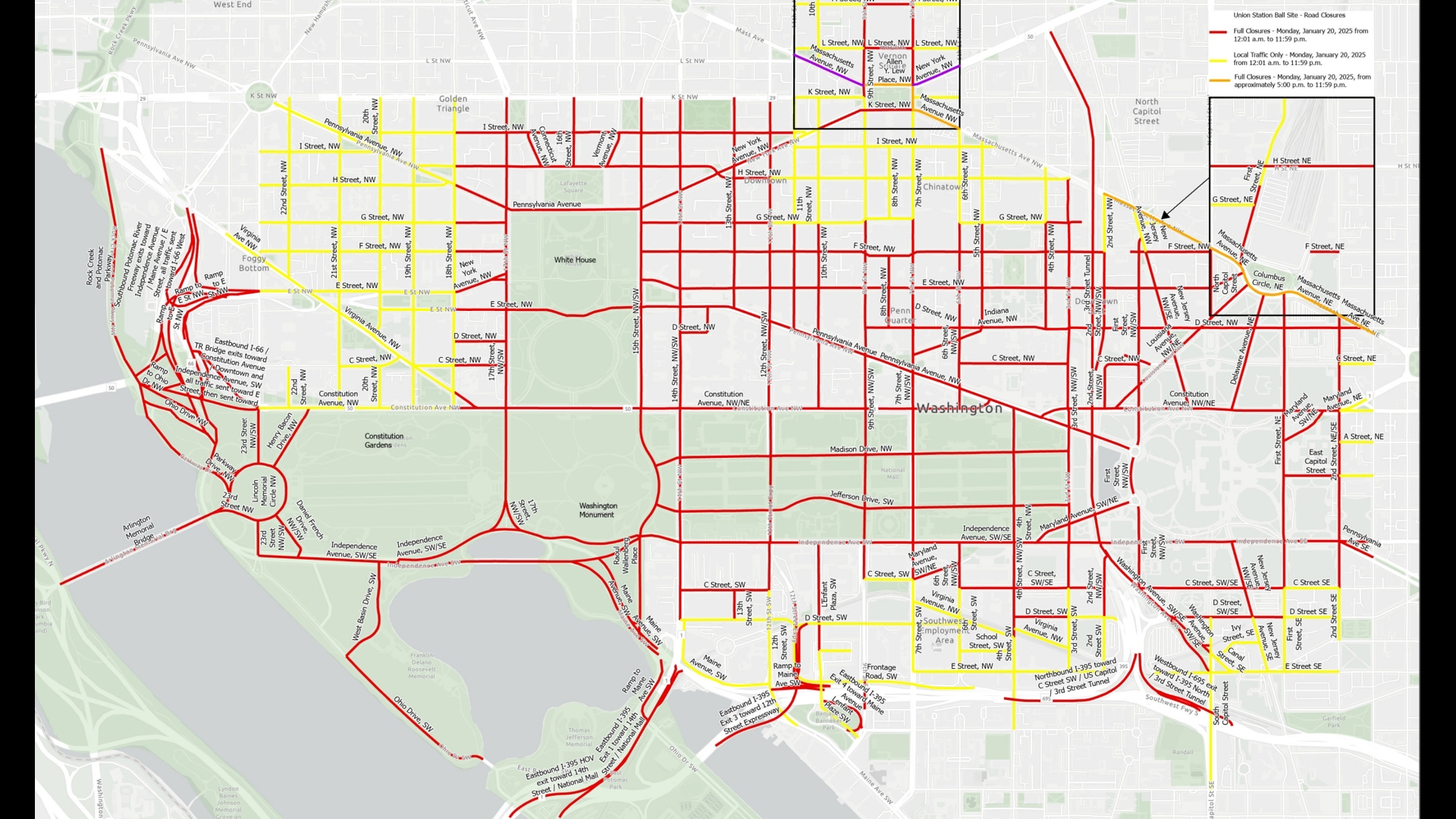 DC braces for inauguration with sweeping road closures and parking bans ...