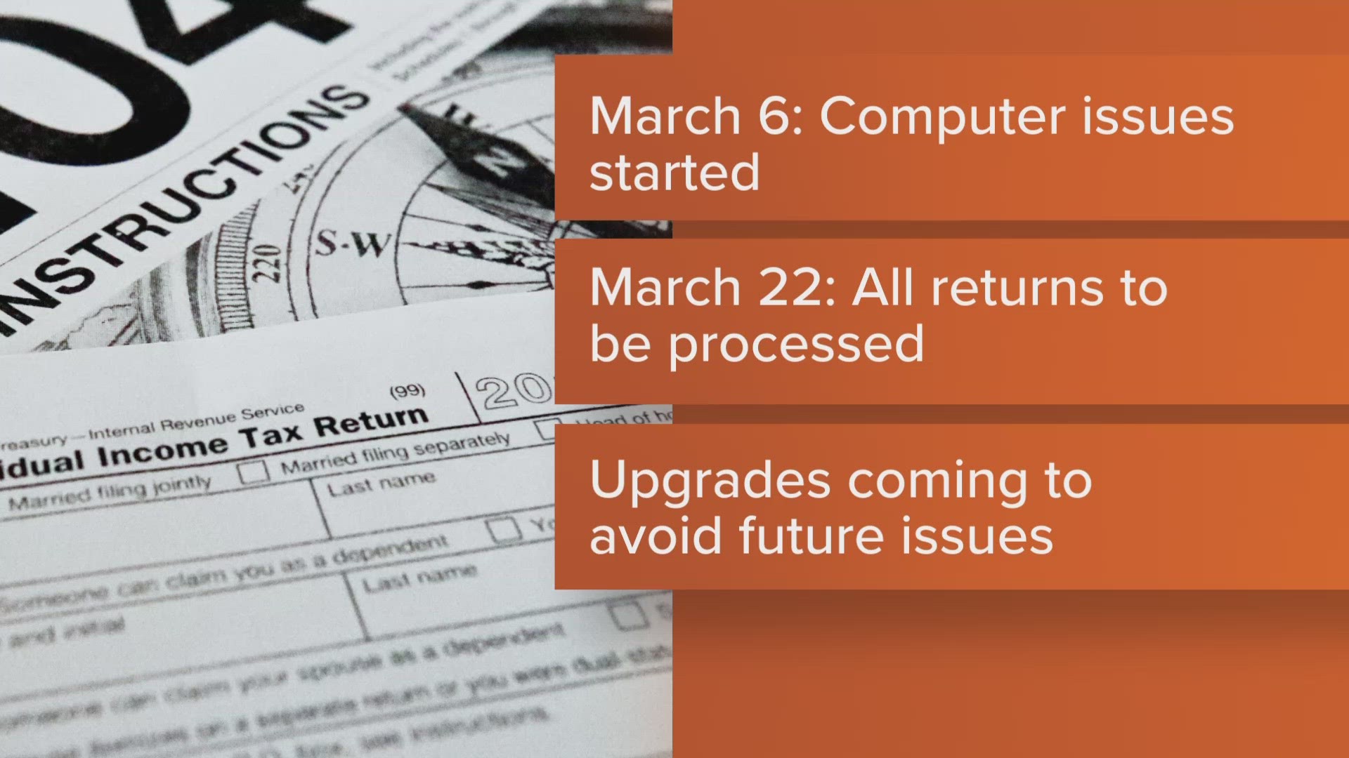 The Maryland Comptroller's Office is playing catch up after a systems outage created a backlog of tax requests.