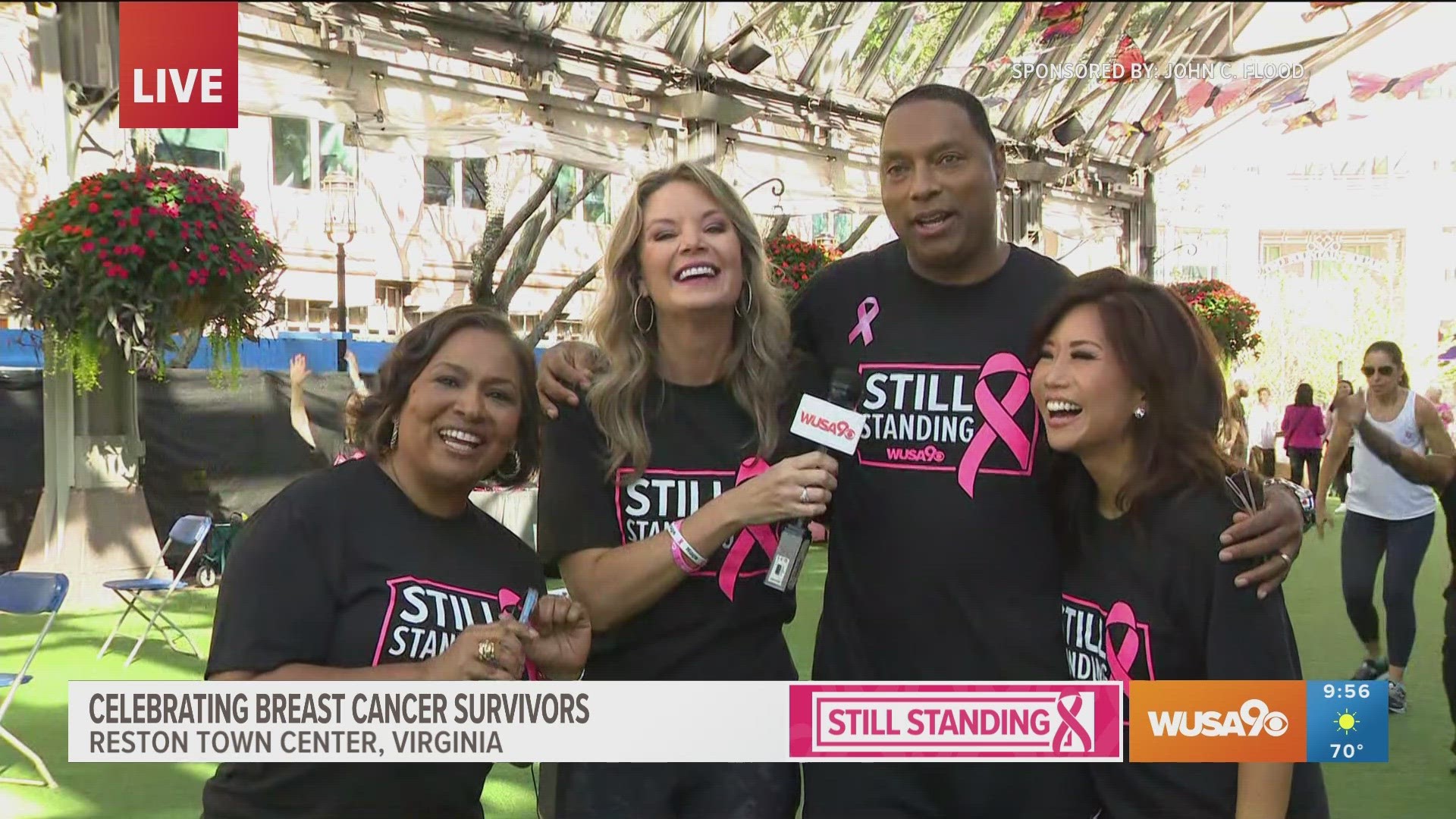 The Get Up DC! team joins Kristen to help celebrate breast cancer survivors at the Still Standing event in Reston Town Center.
