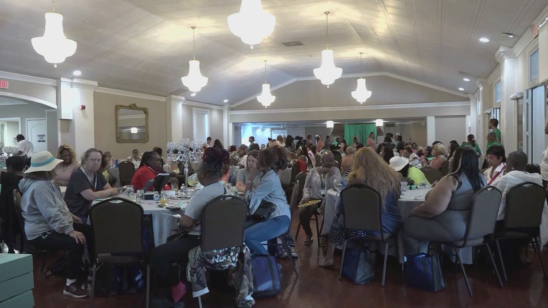 A mother's day event held for women experiencing homelessness or other hardships.