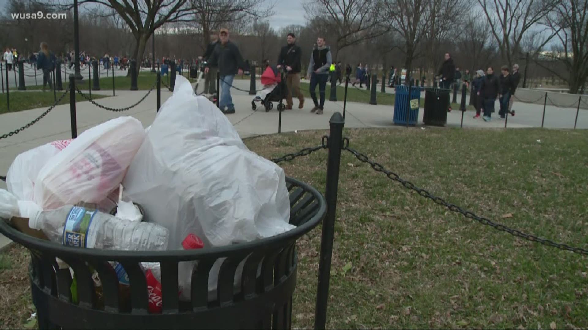 The city's mayor pledged to pick up trash along the National Mall shortly after the shutdown went into effect.