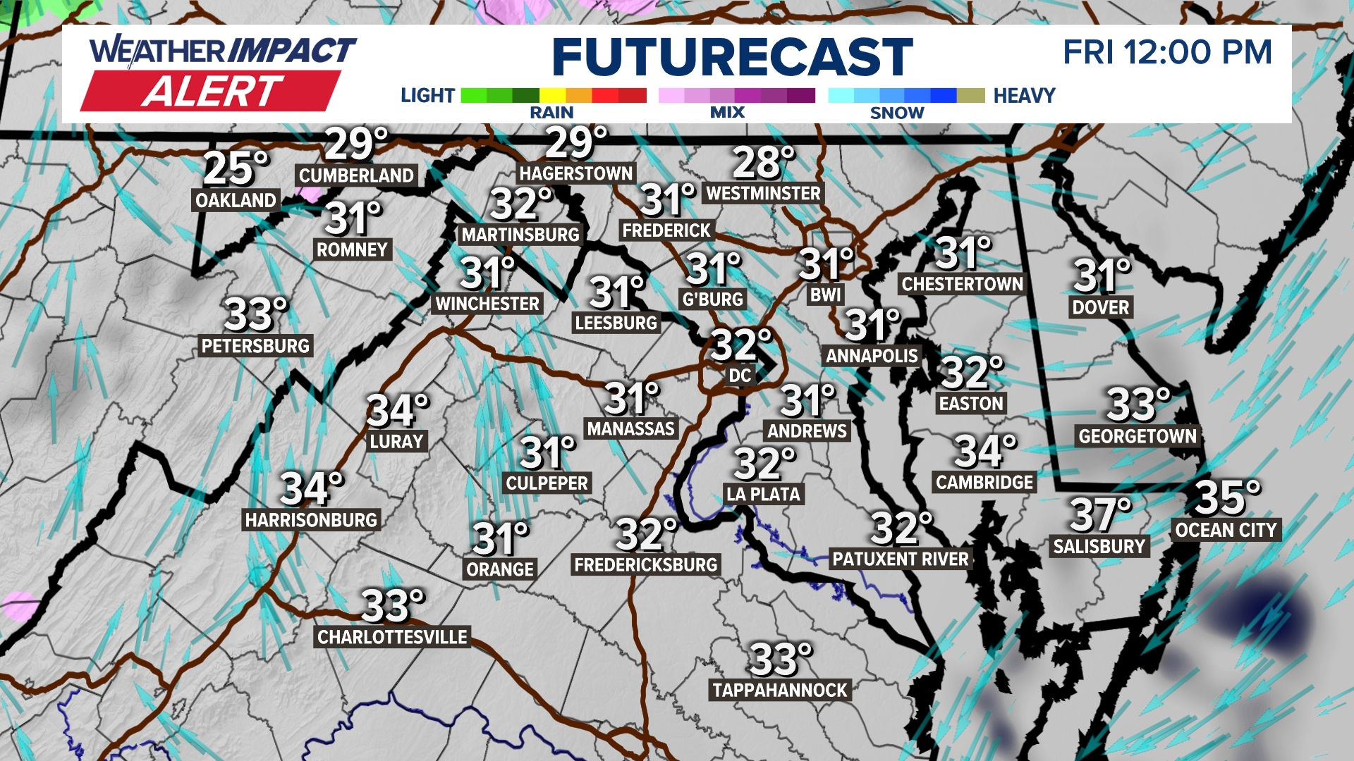 Weather Impact Alert: Rain and ice may lead to slick roads Friday ...