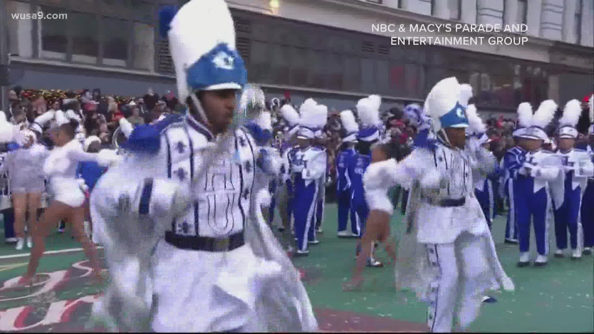Hampton University's Marching Force band performed at the Macy's Thanksgiving Day Parade.