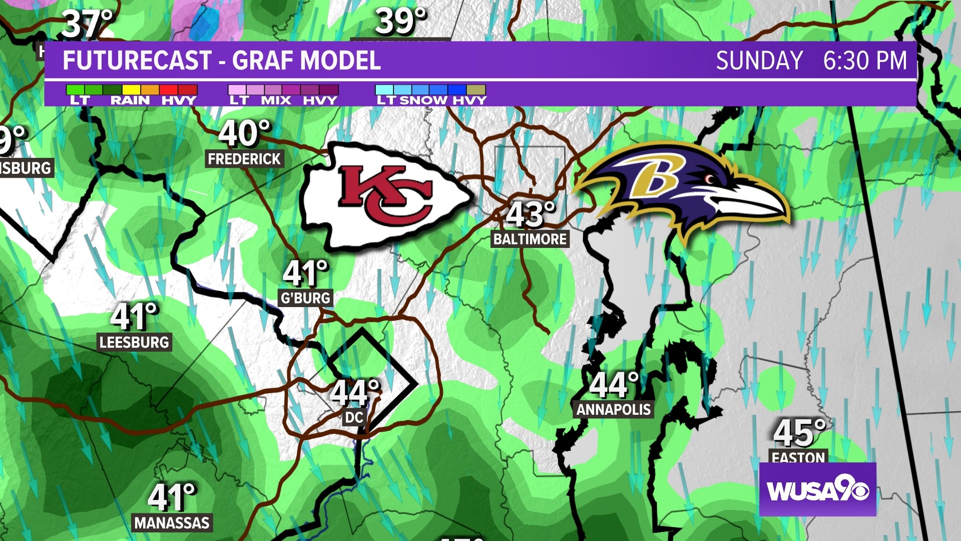 Baltimore weather Sunday Ravens game forecast calls for rain