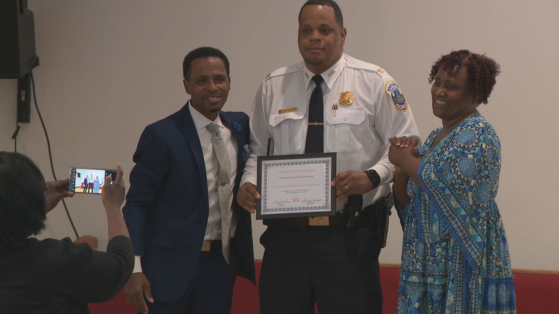 Individuals from DC's Deanwood Community, DC Fire and EMS and DC Metropolitan Police were honored at Liberty Mission Church Saturday.